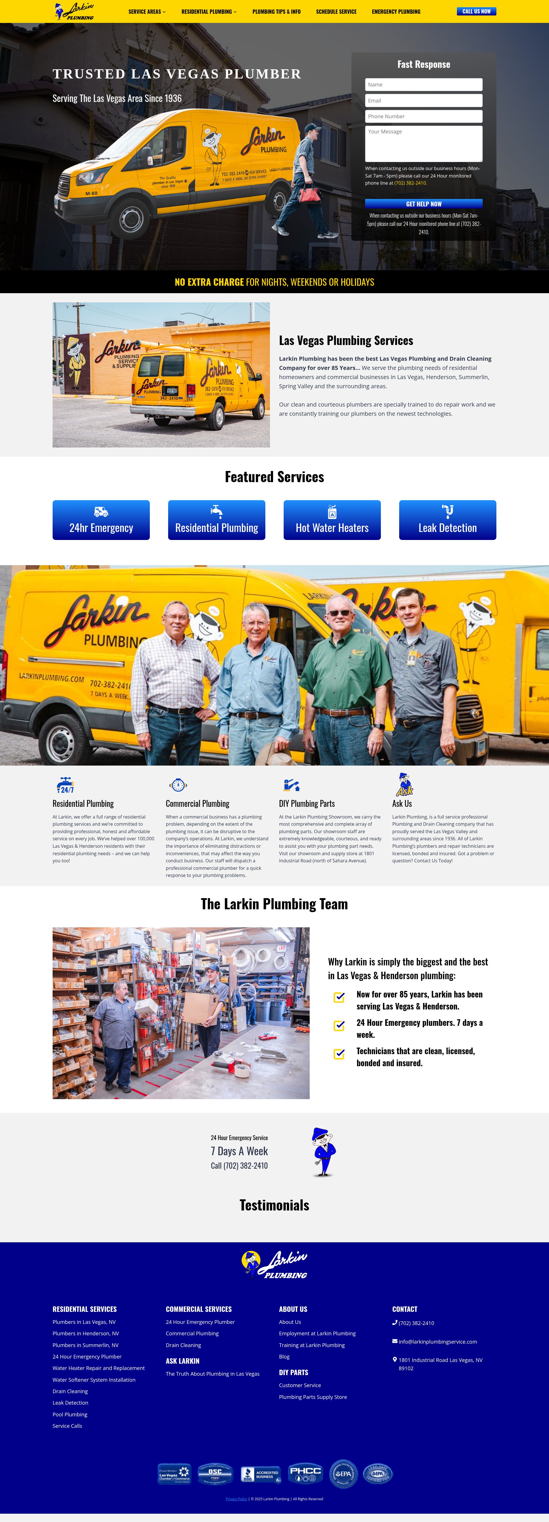 Screenshot of www.larkinplumbingserviceus.com