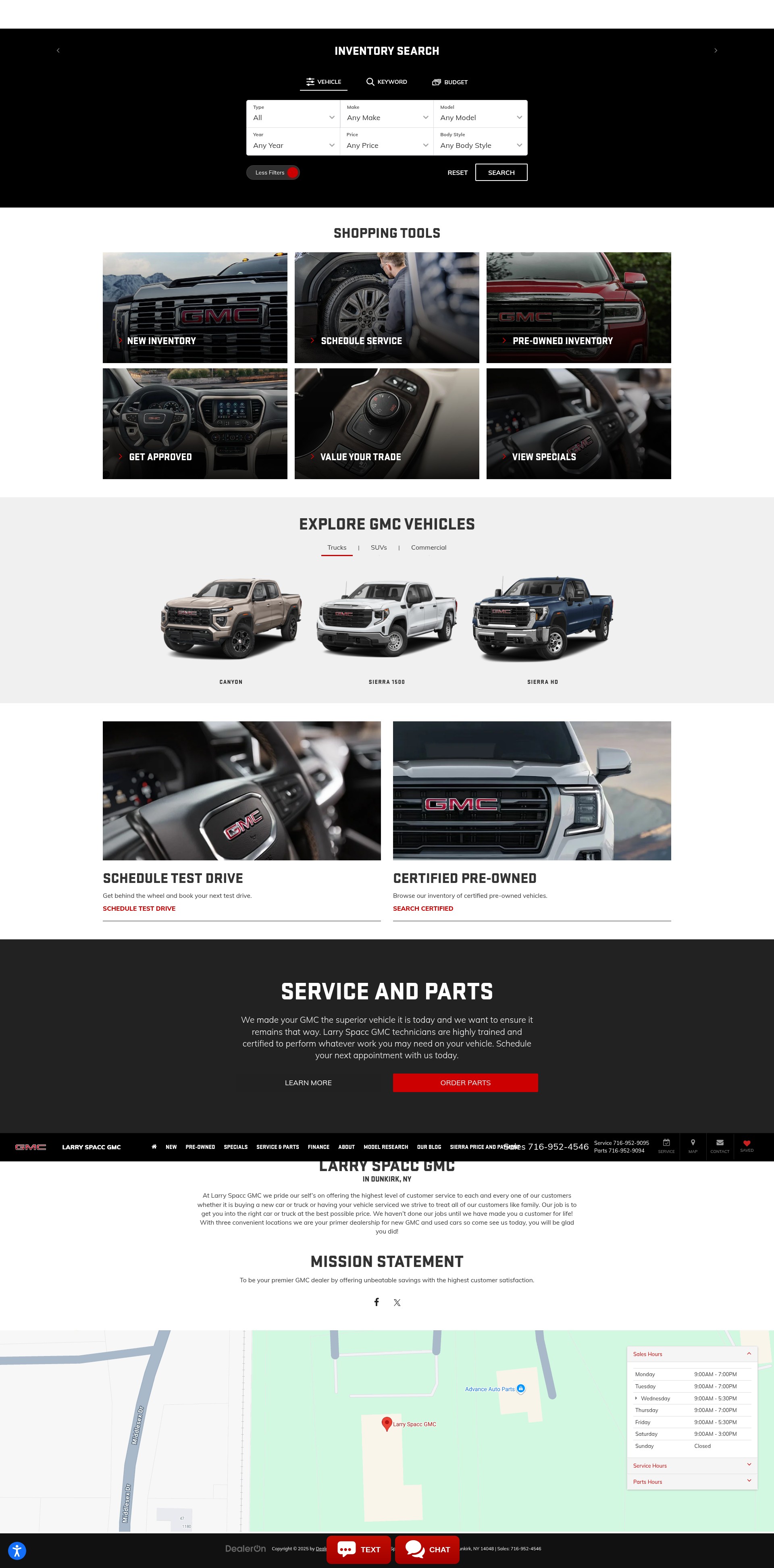 Screenshot of www.larryspaccgmc.com