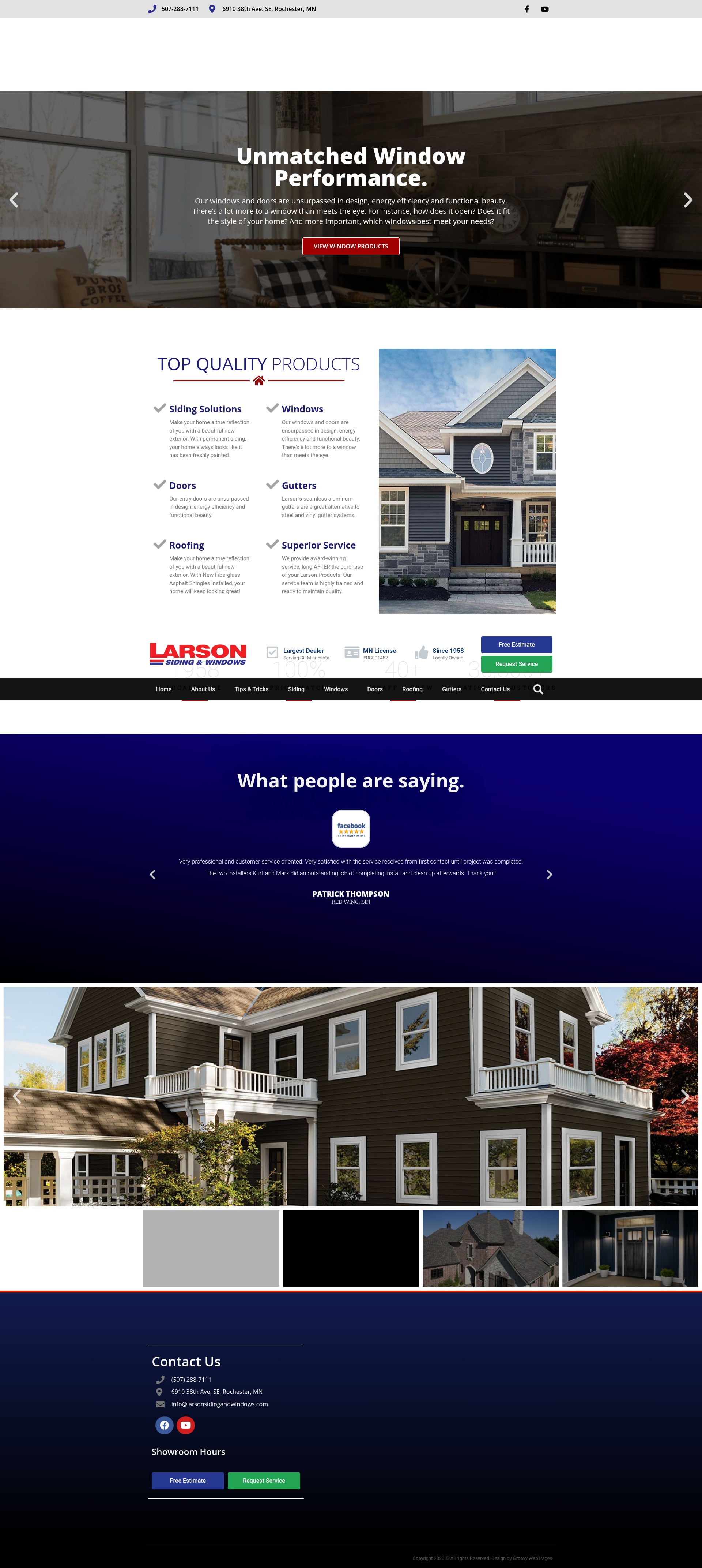 Screenshot of www.larsonsidingandwindows.com
