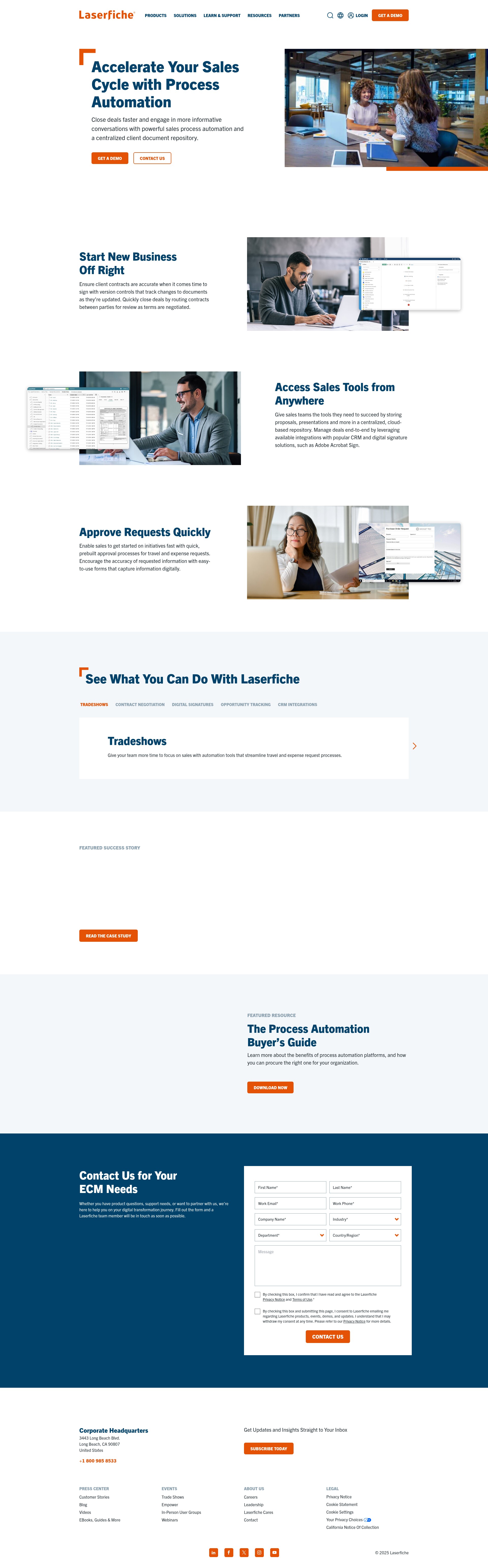 Screenshot of www.laserfiche.com
