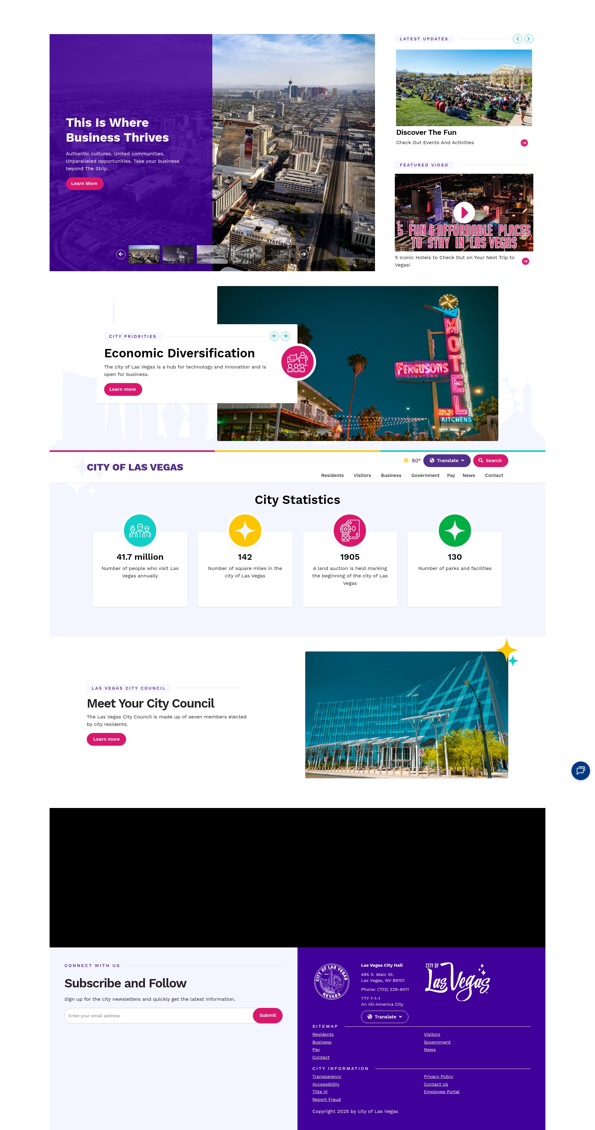 Screenshot of www.lasvegasnevada.gov