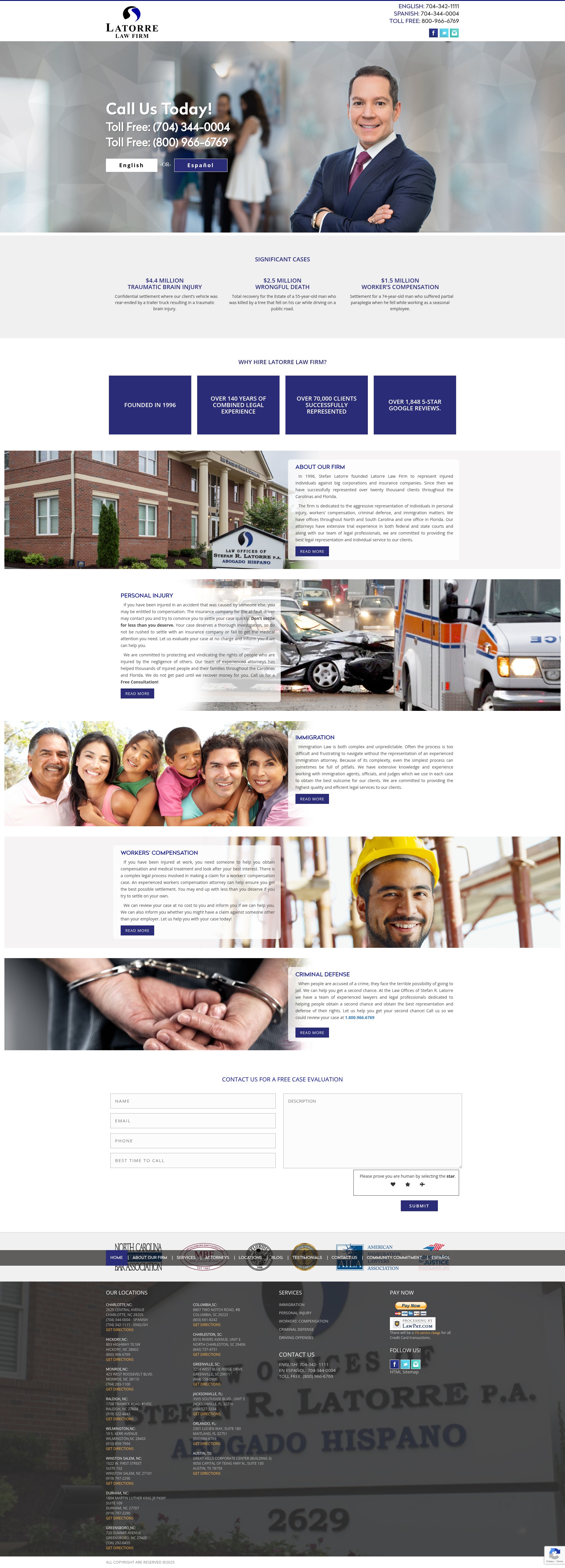 Screenshot of www.latorrelaw.com