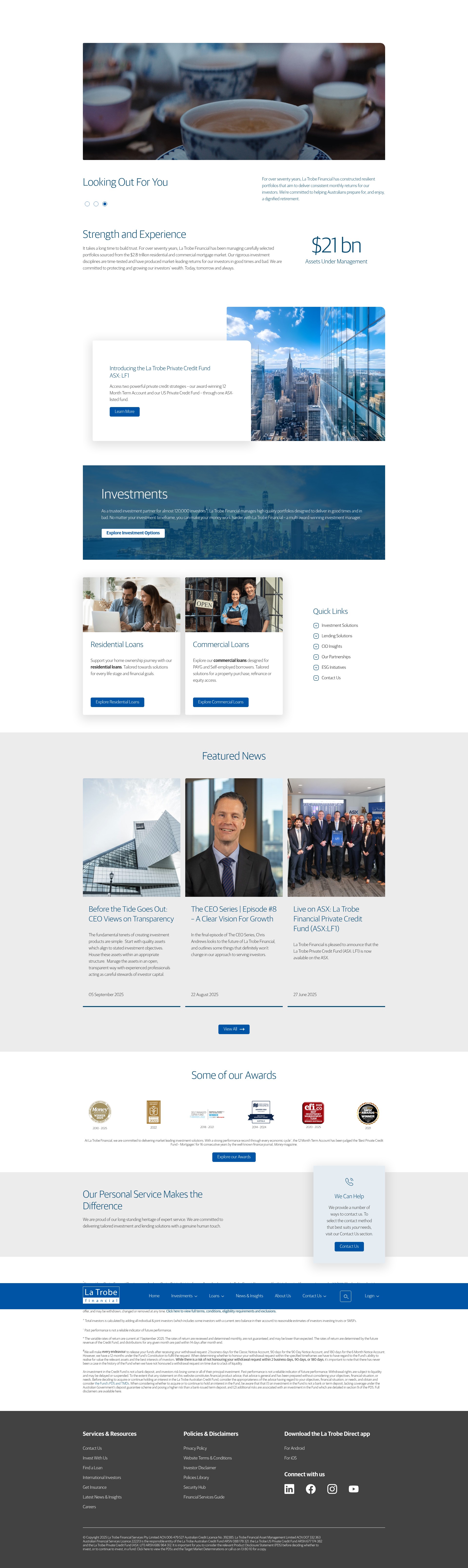 Screenshot of www.latrobefinancial.com.au