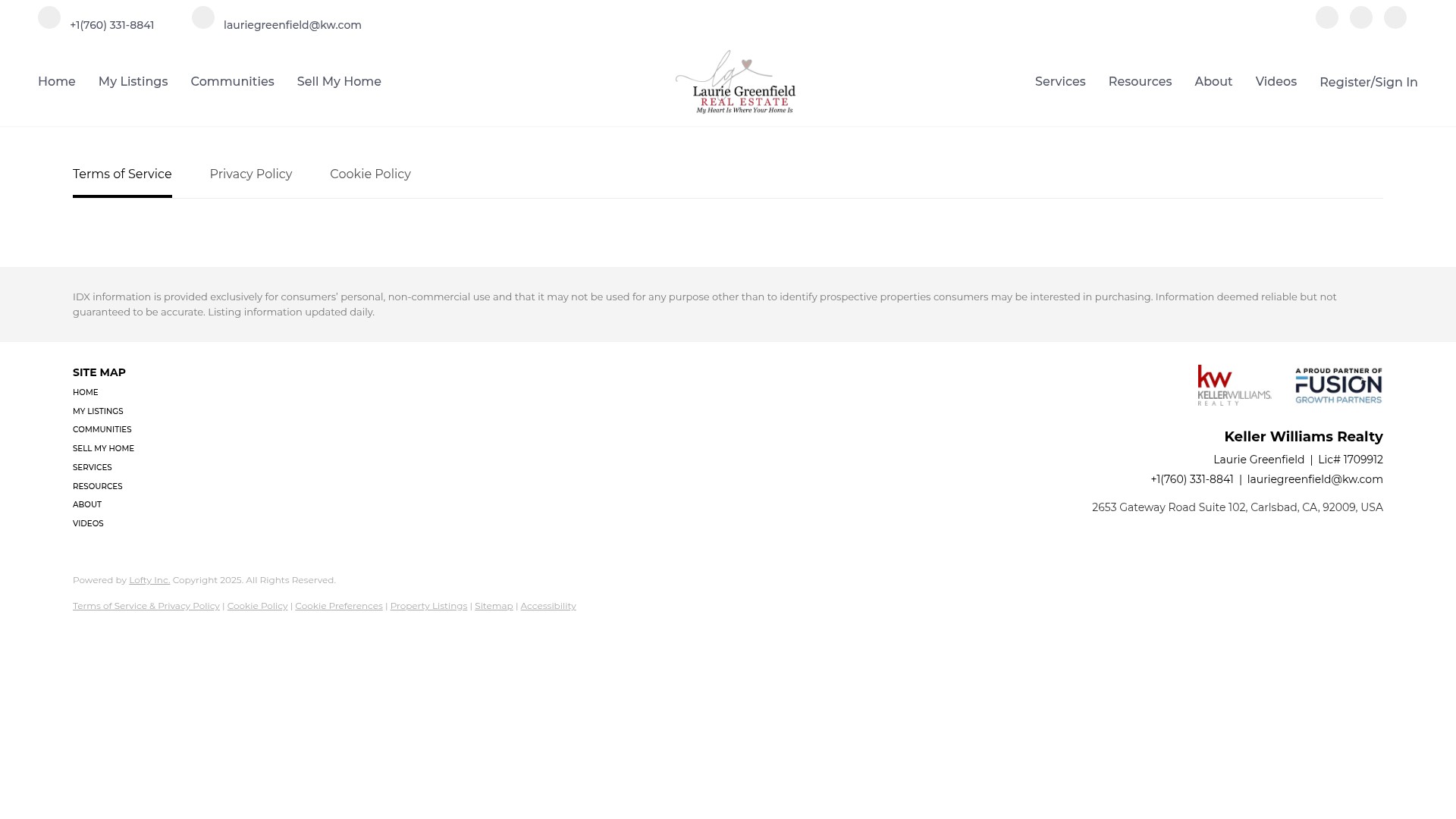 Screenshot of www.lauriegreenfield.com