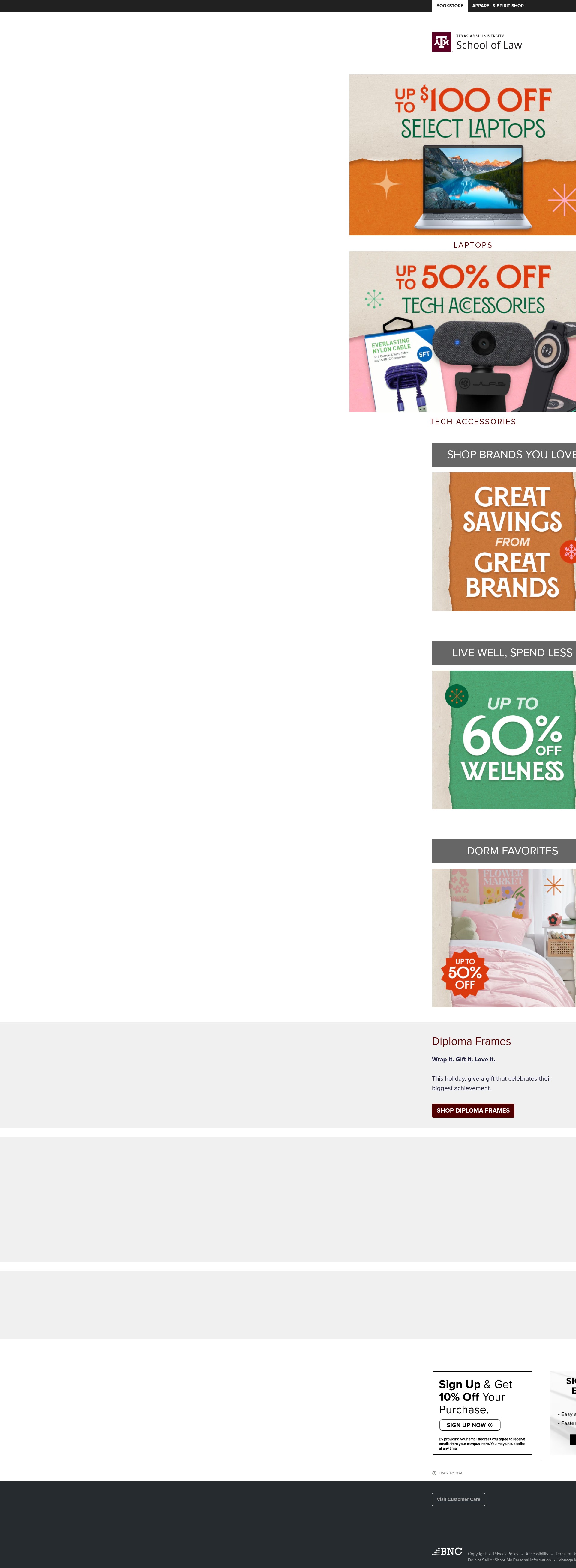 Screenshot of www.law.tamu.edu