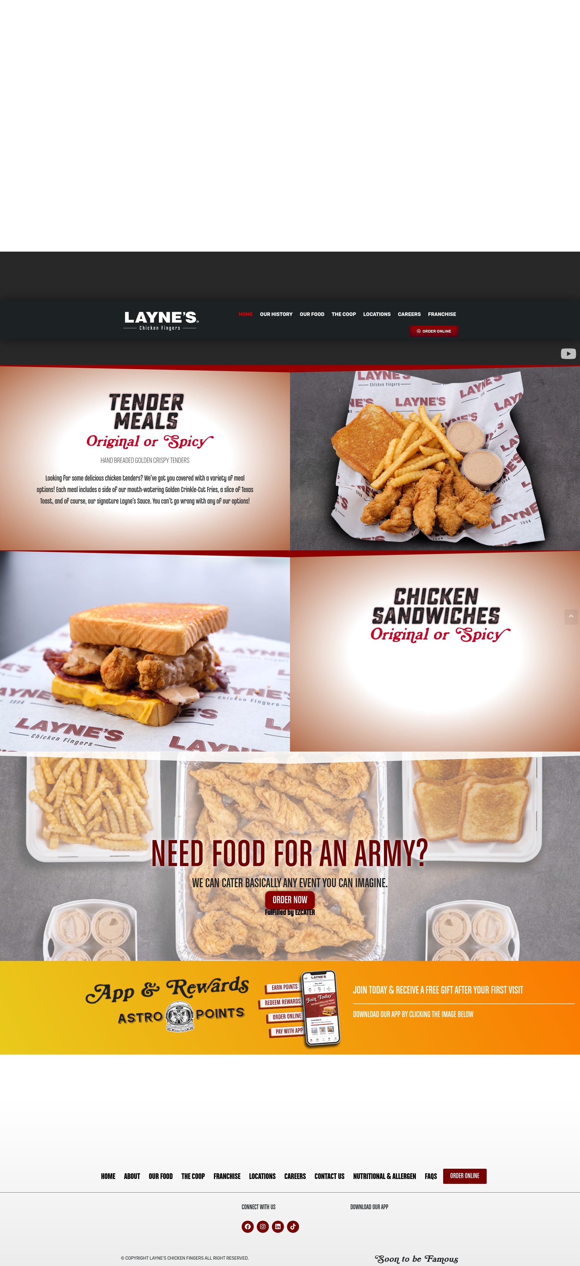 Screenshot of www.layneschickenfingers.com