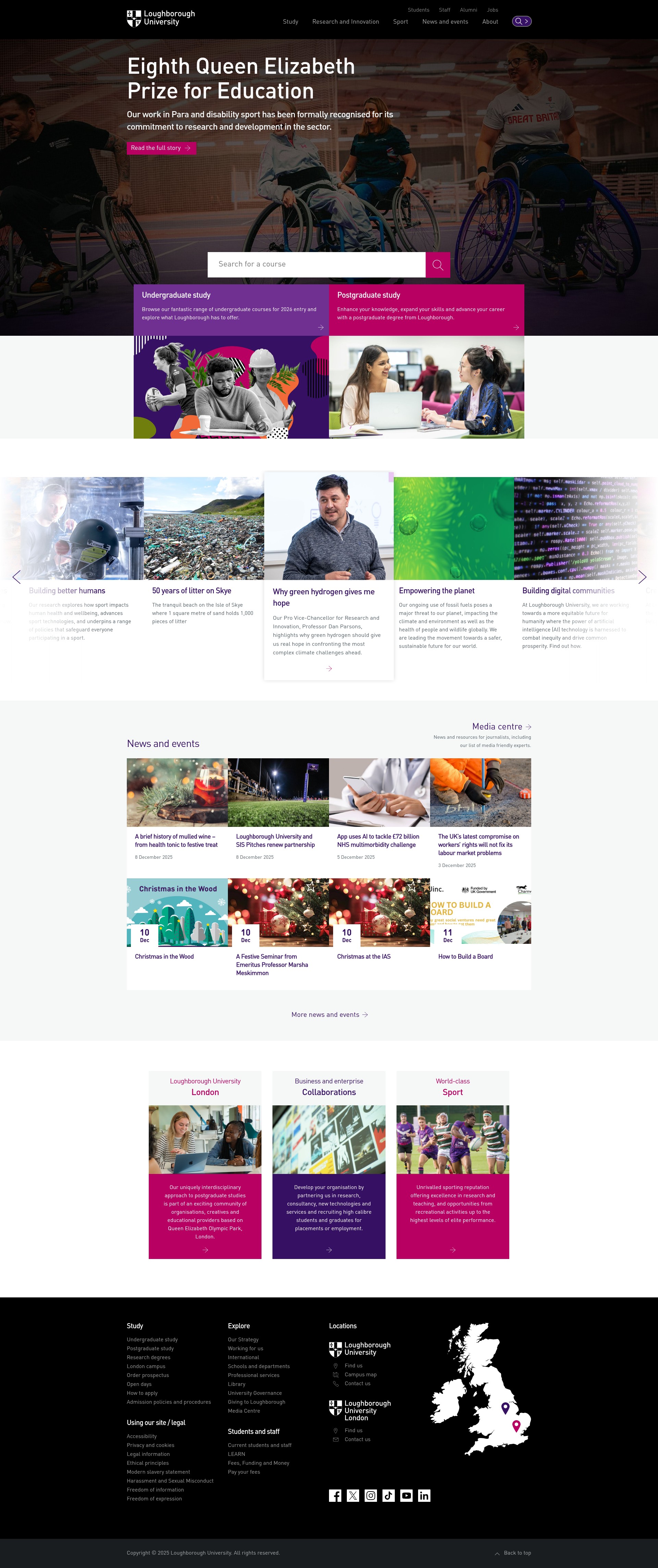 Screenshot of www.lboro.ac.uk