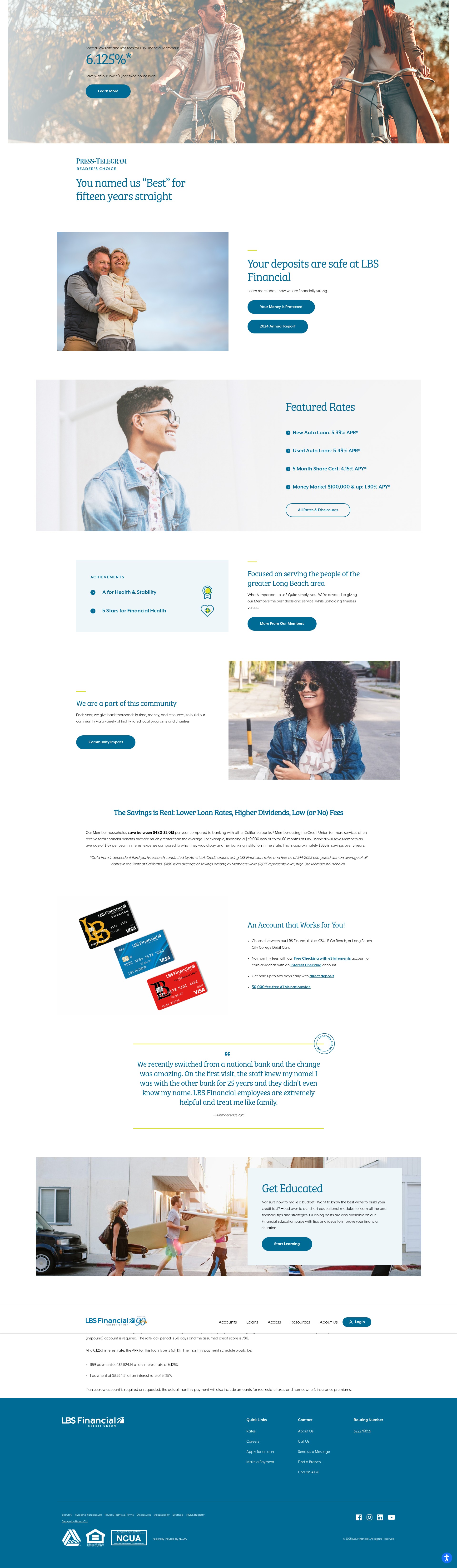 Screenshot of www.lbsfcu.org