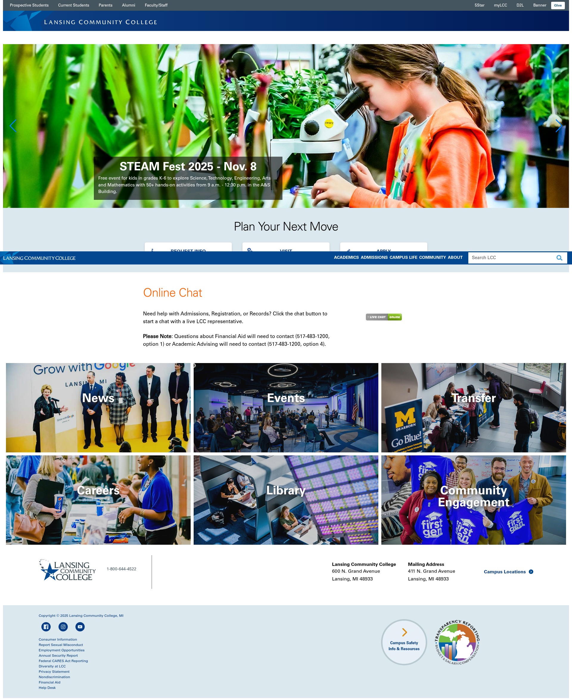 Screenshot of www.lcc.edu