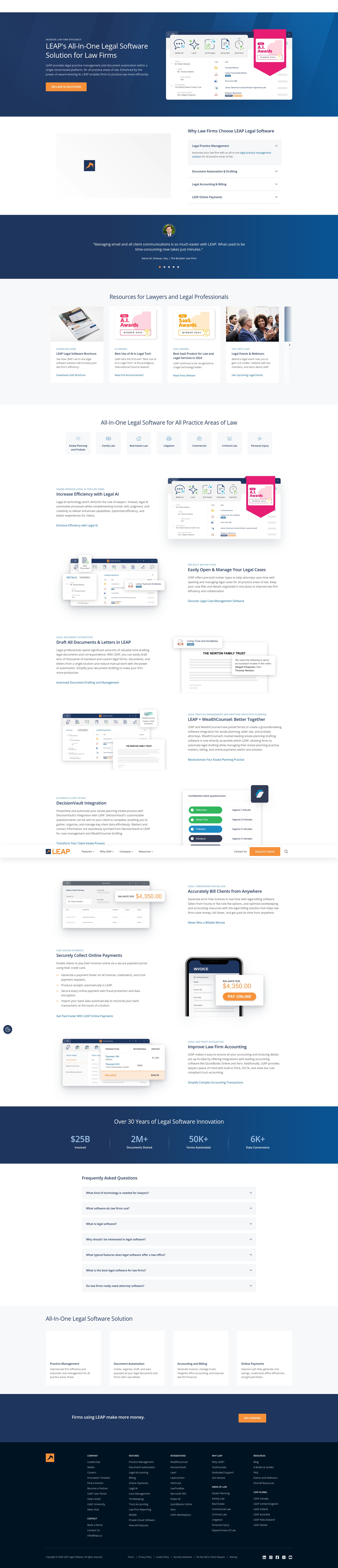 Screenshot of www.leaplegalsoftware.com