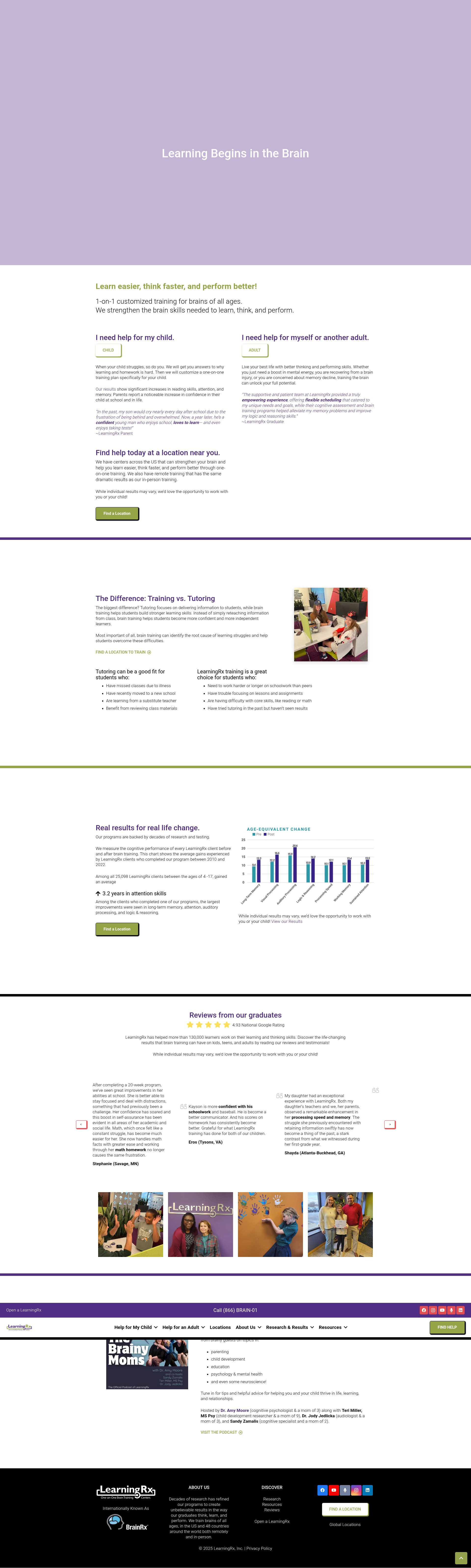 Screenshot of www.learningrx.com