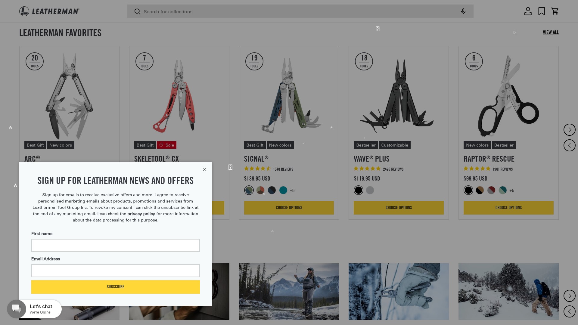 Screenshot of www.leatherman.com