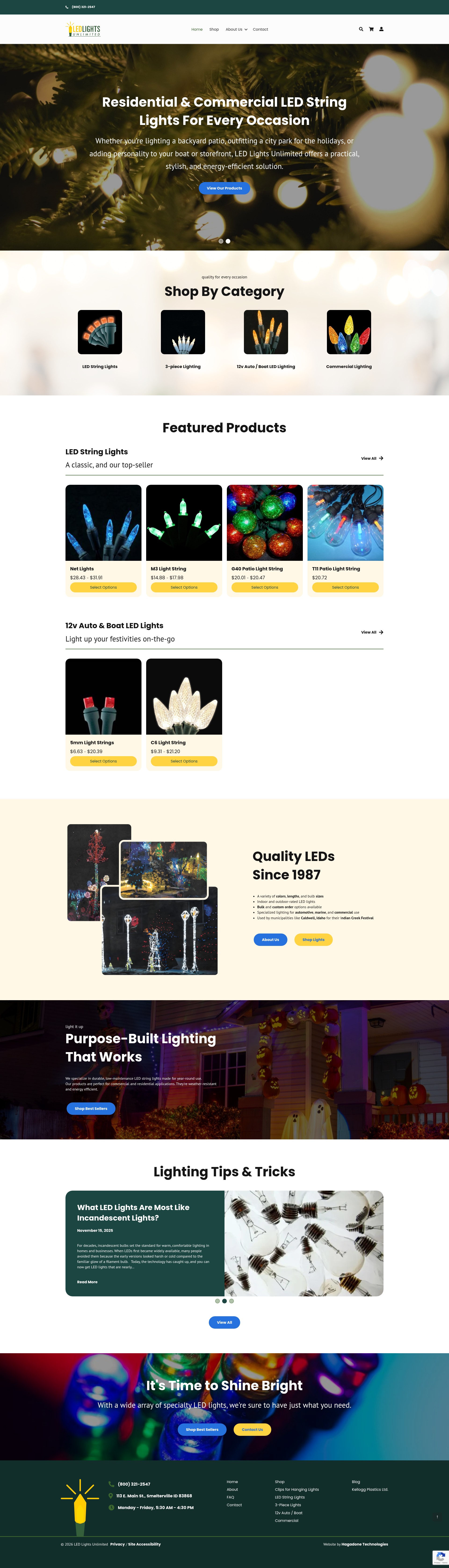 Screenshot of www.ledlightsunlimited.net