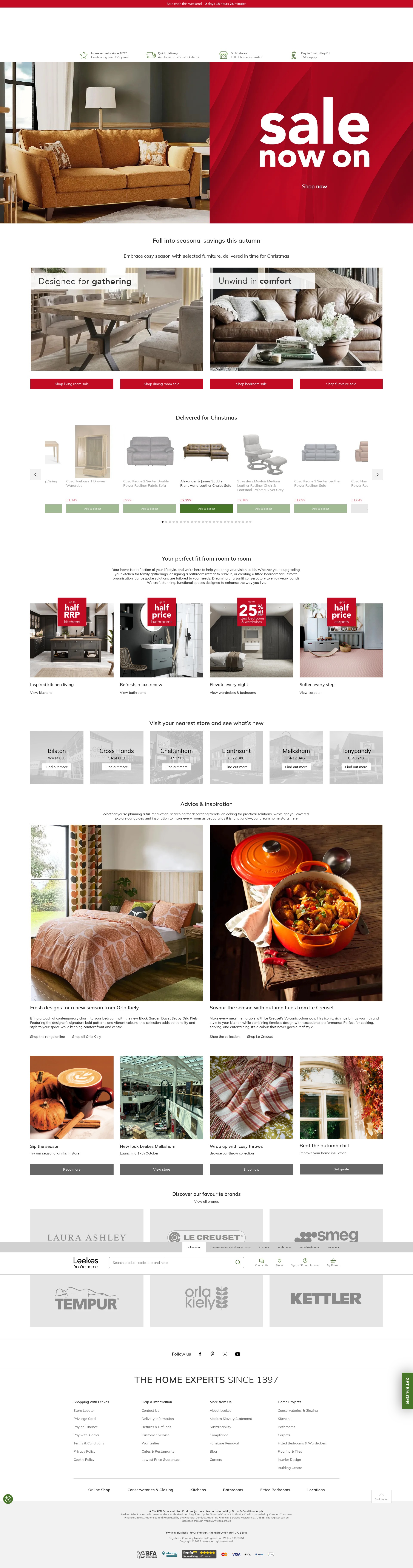 Screenshot of www.leekes.co.uk