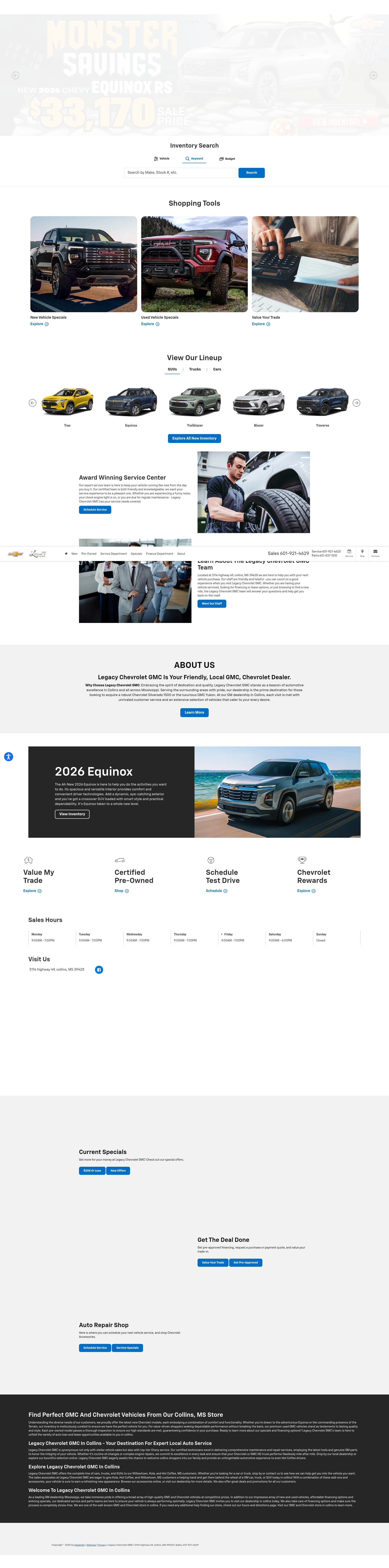 Screenshot of www.legacychevroletgmc.com
