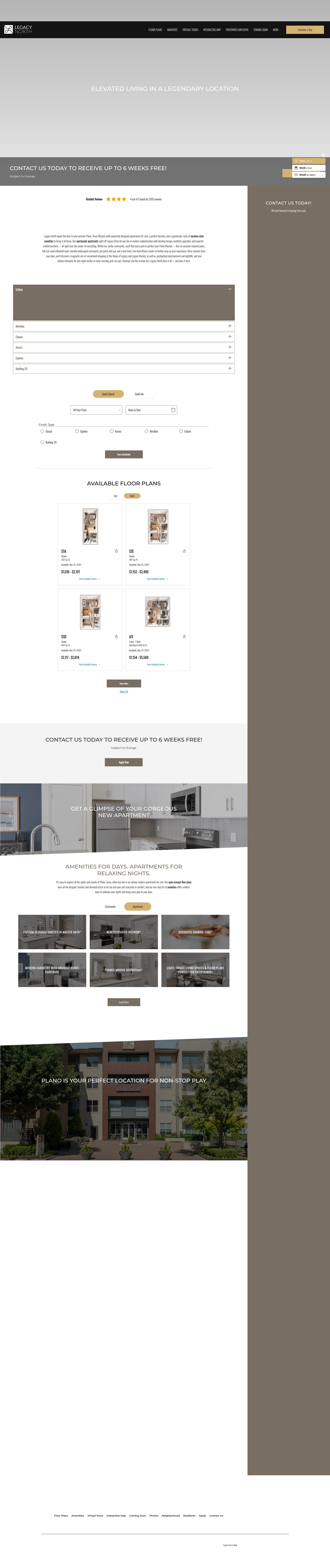 Screenshot of www.legacynorthapts.com