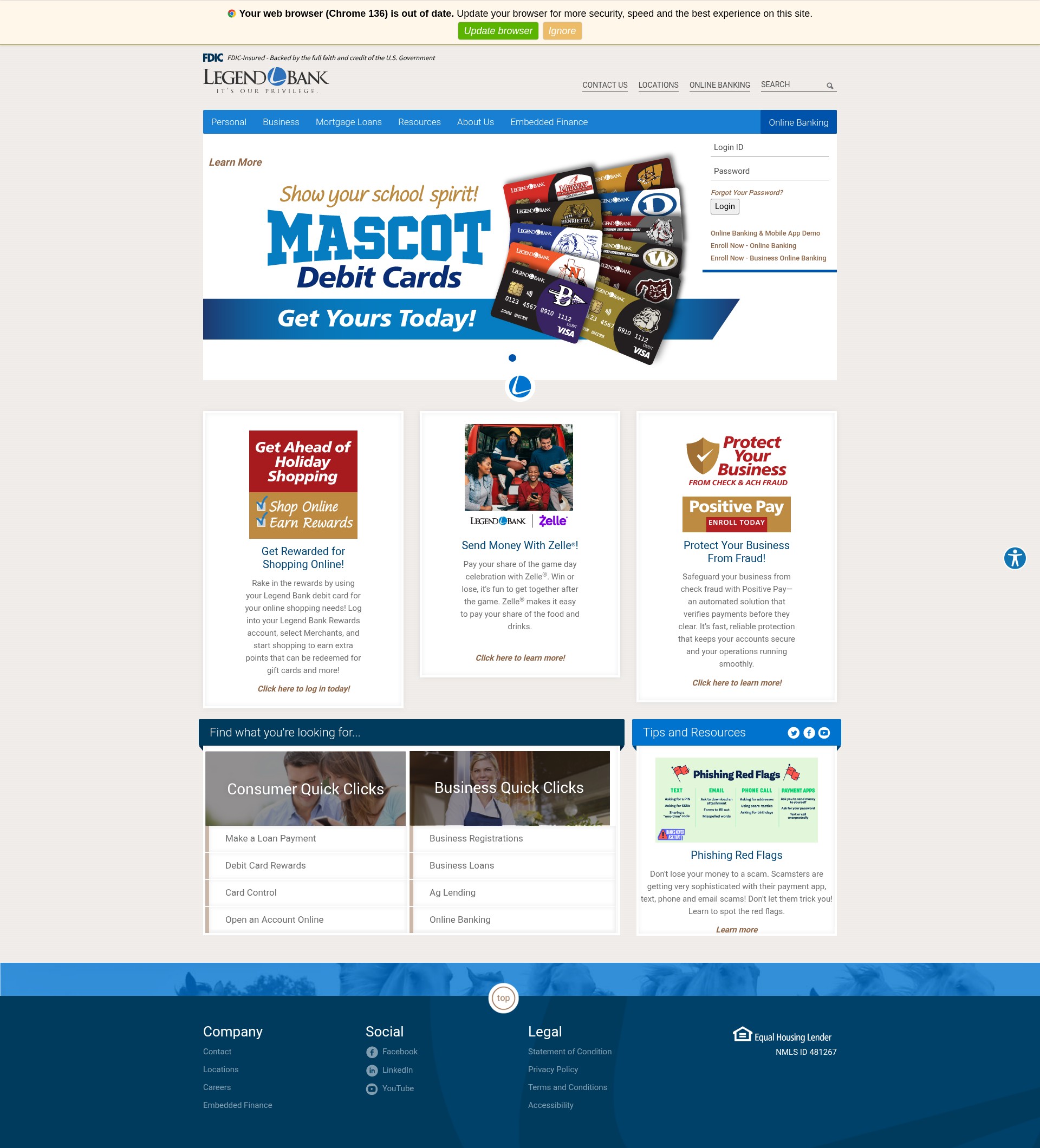 Screenshot of www.legend.bank