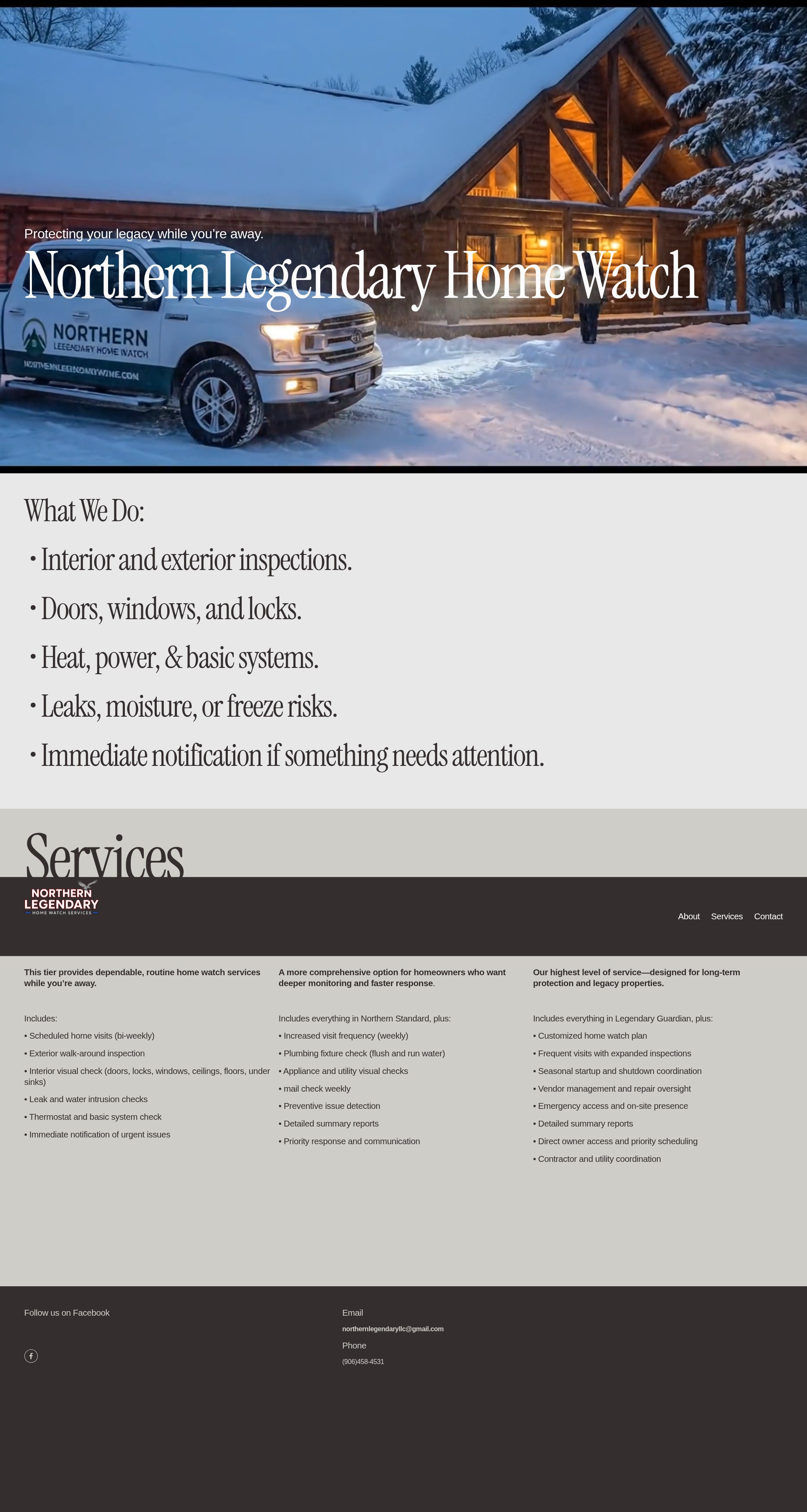 Screenshot of www.legendaryhomewatch.com