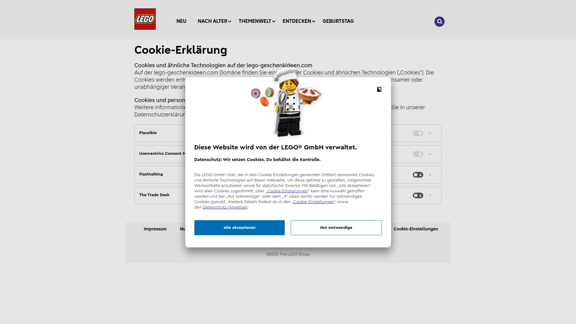 Screenshot of www.lego-geschenkideen.de