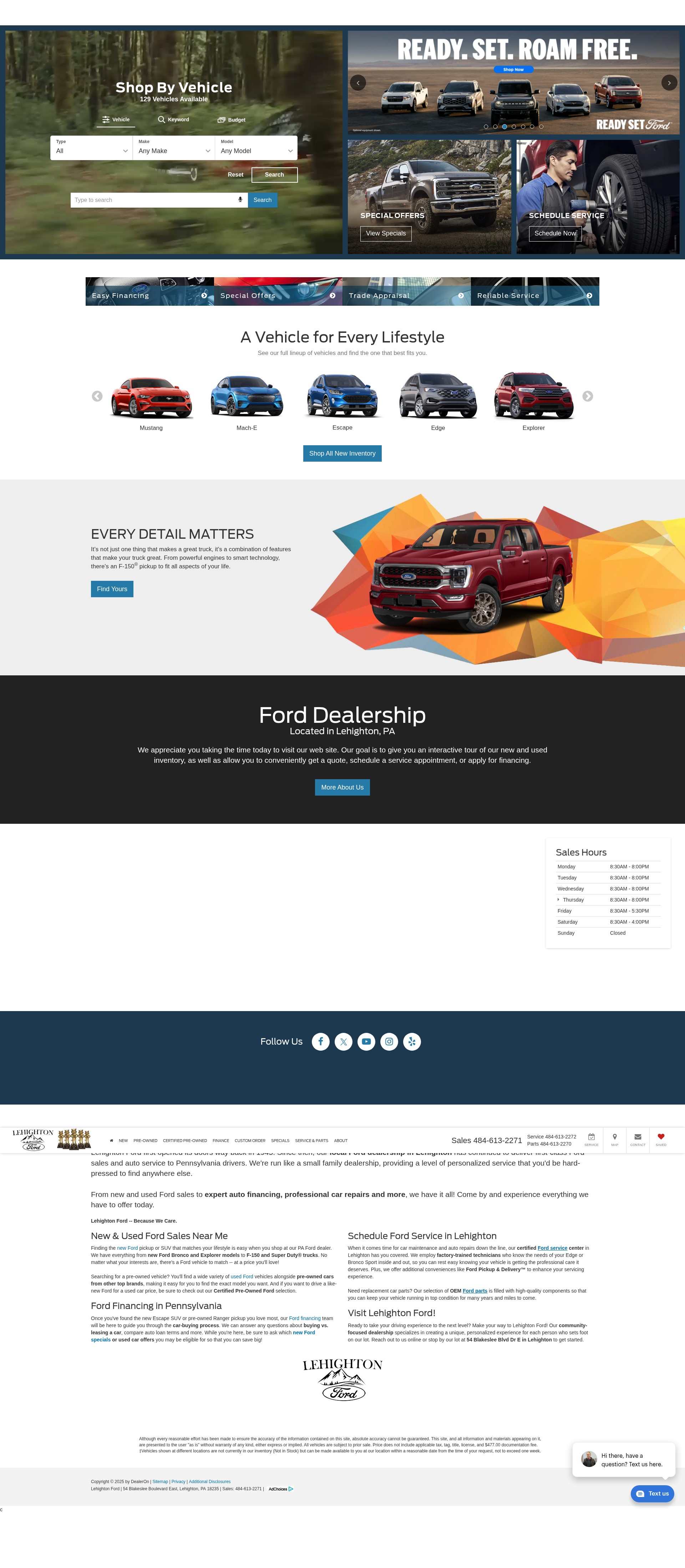 Screenshot of www.lehightonford.com