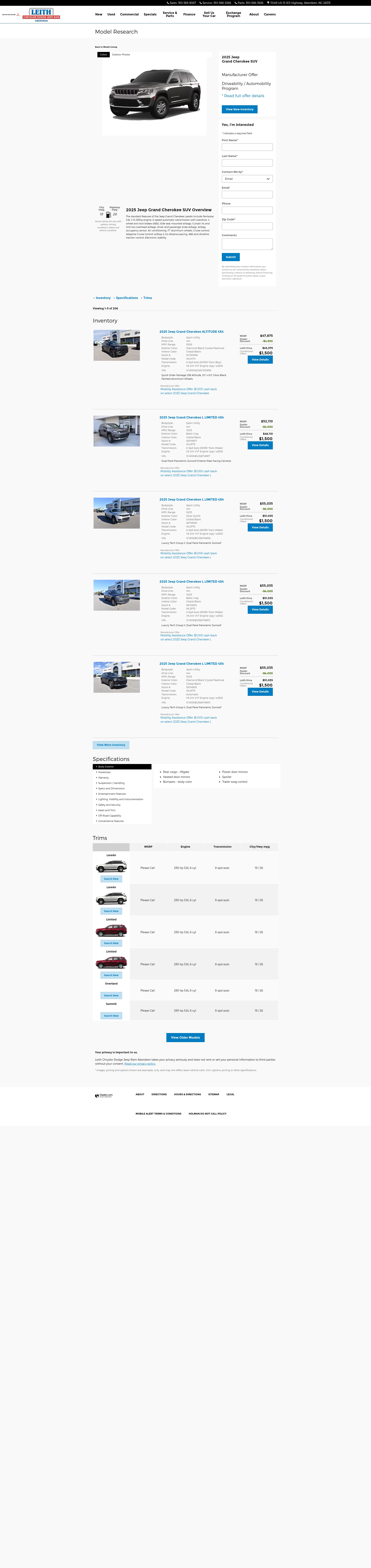 Screenshot of www.leithchryslerdodgejeepram.com