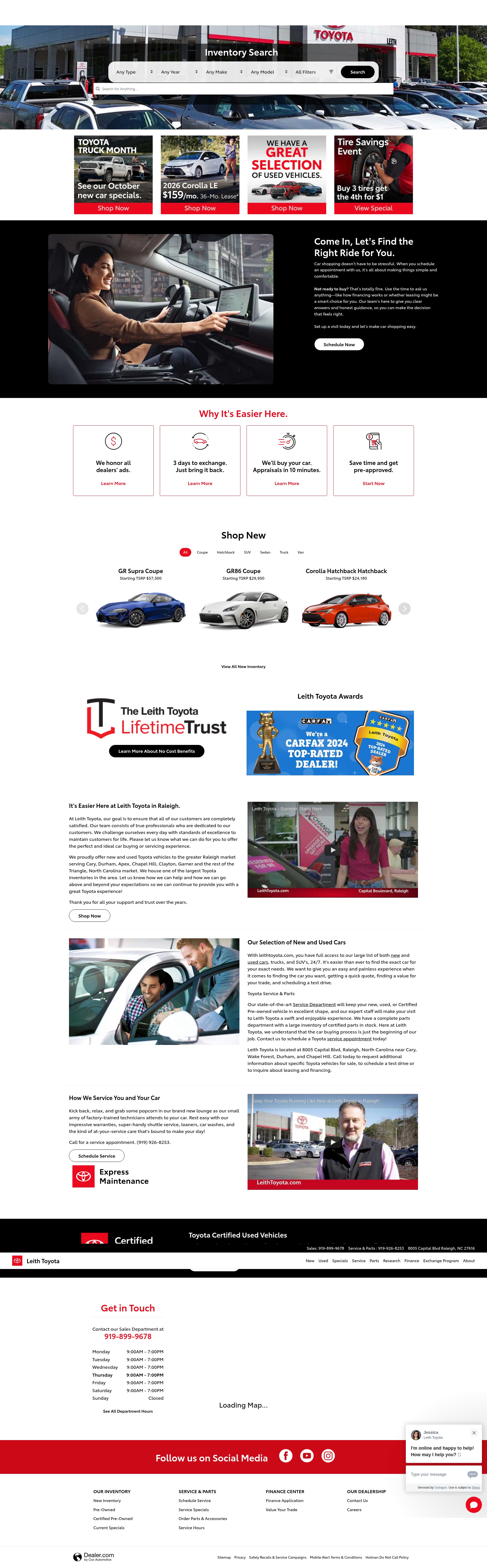 Screenshot of www.leithtoyota.com