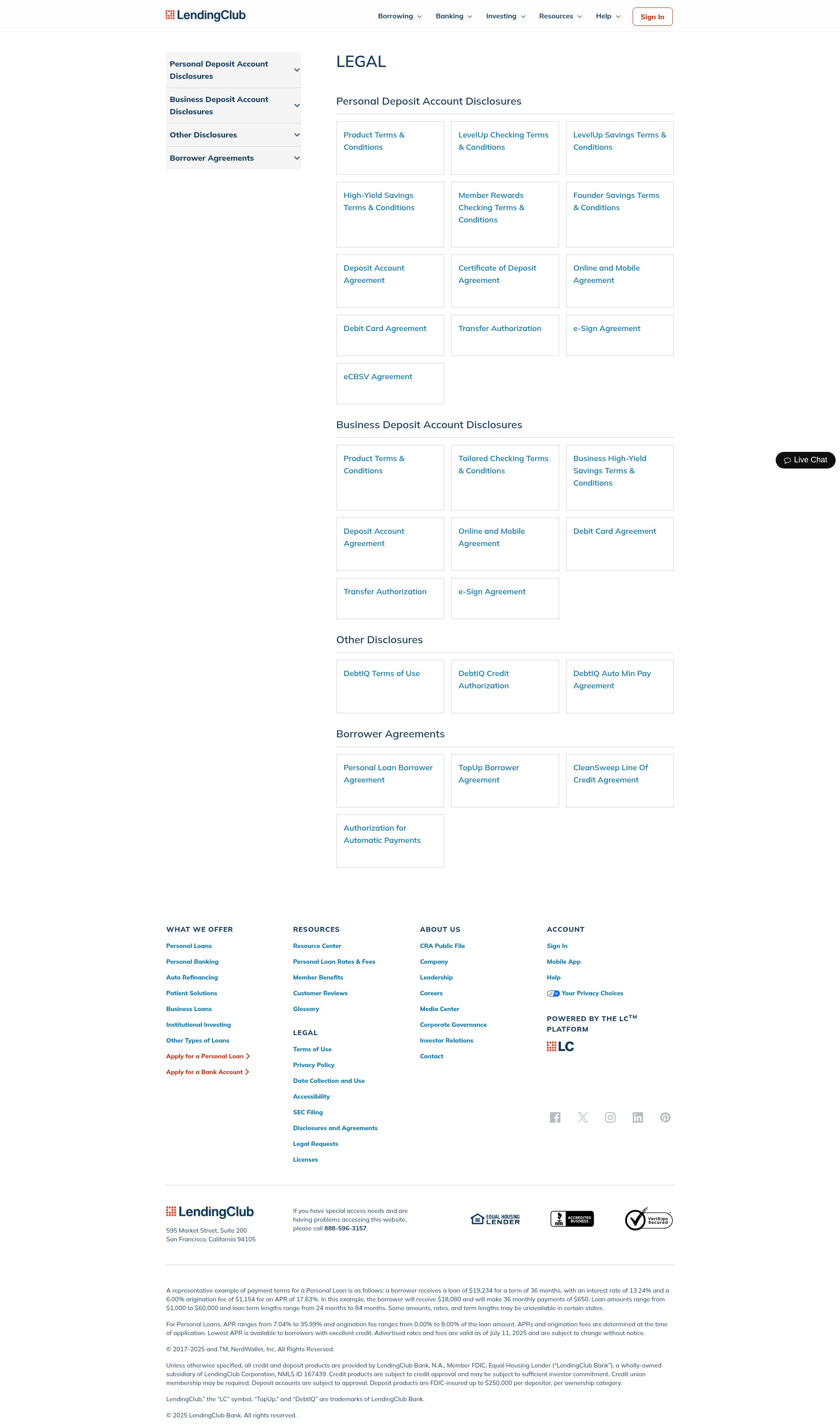 Screenshot of www.lendingclub.com