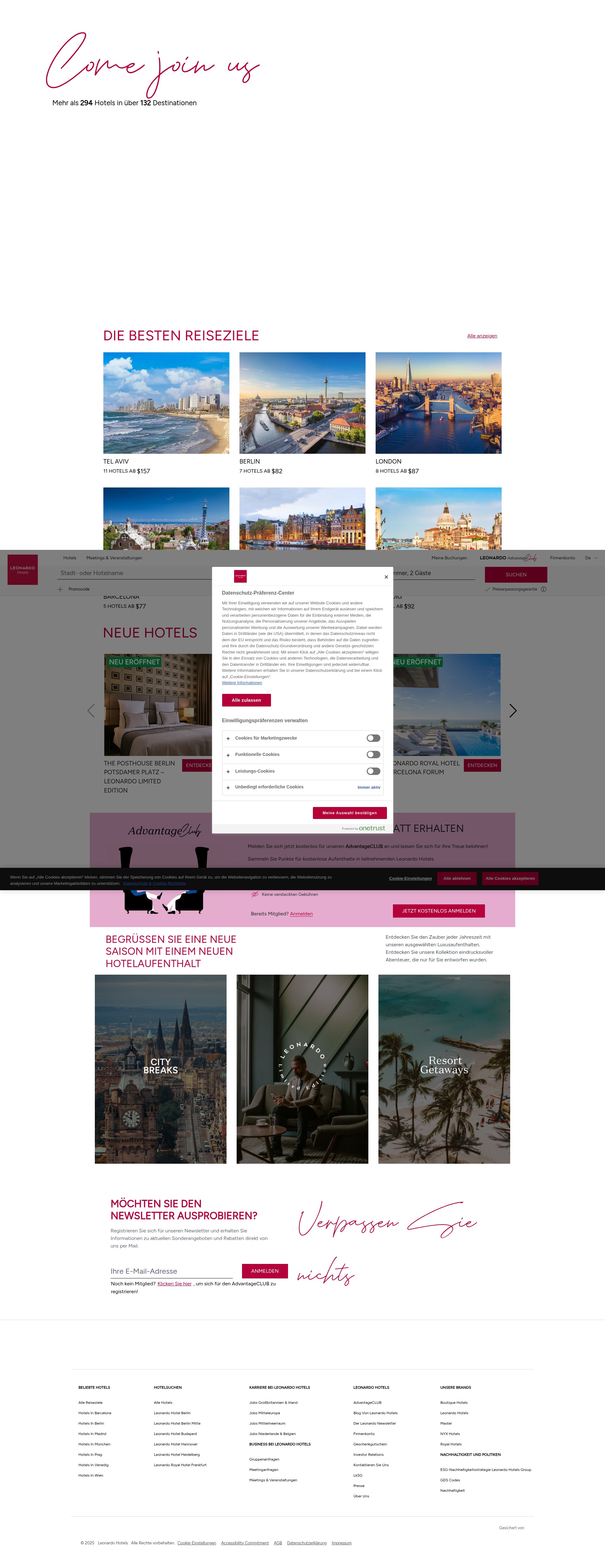 Screenshot of www.leonardo-hotels.de