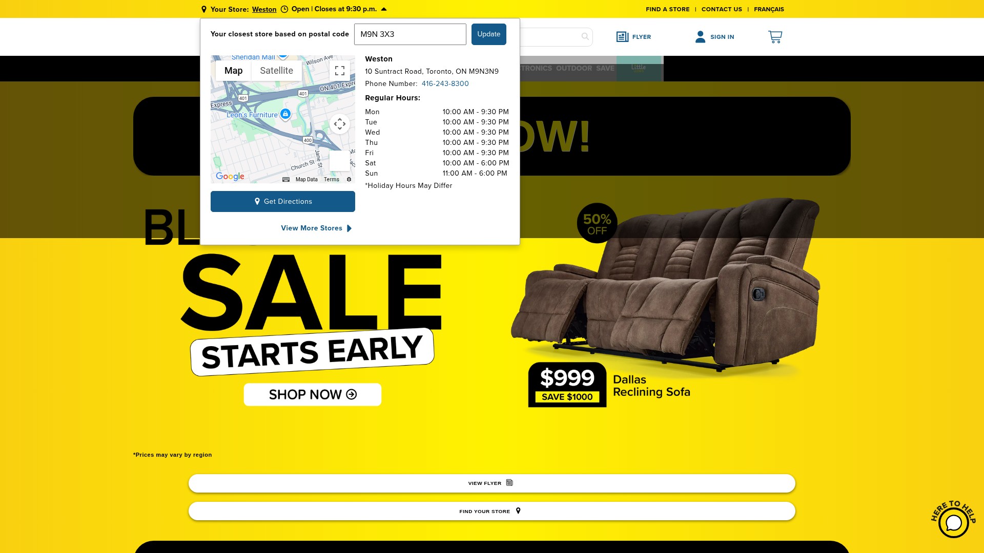Screenshot of www.leons.ca