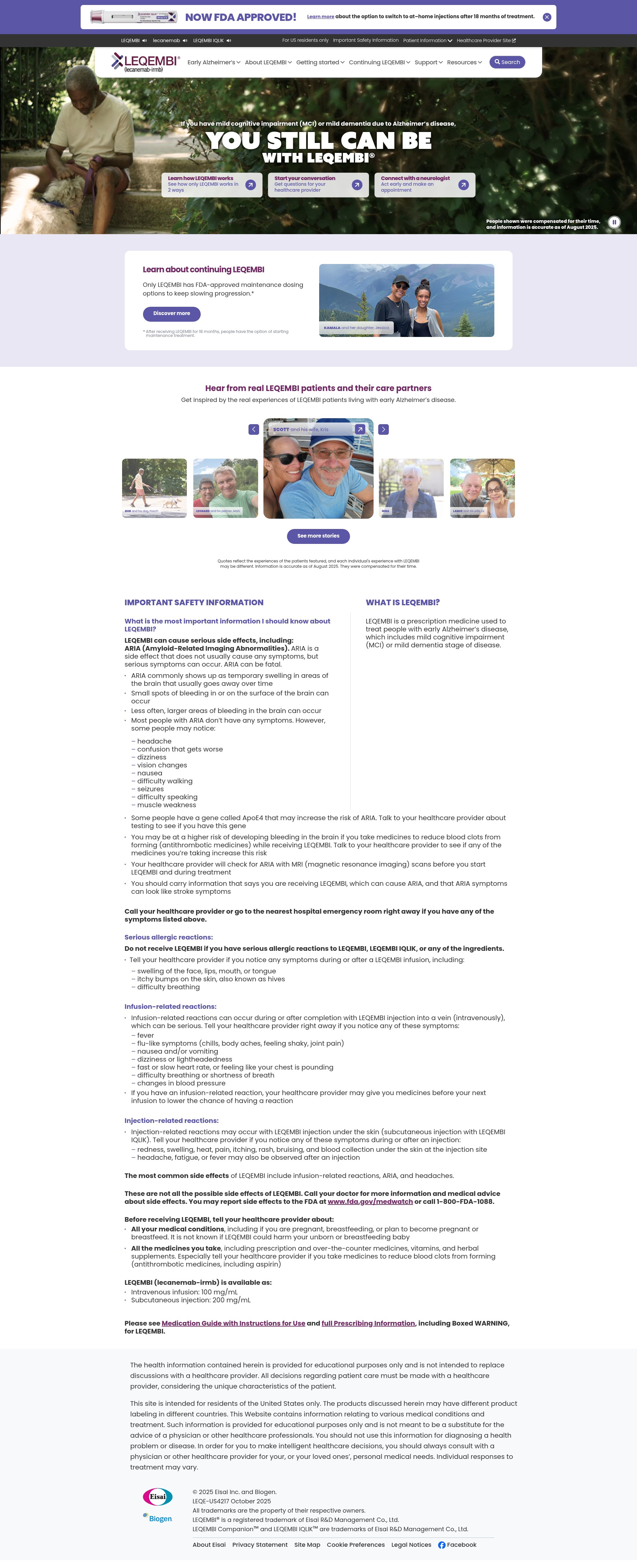 Screenshot of www.leqembi.com