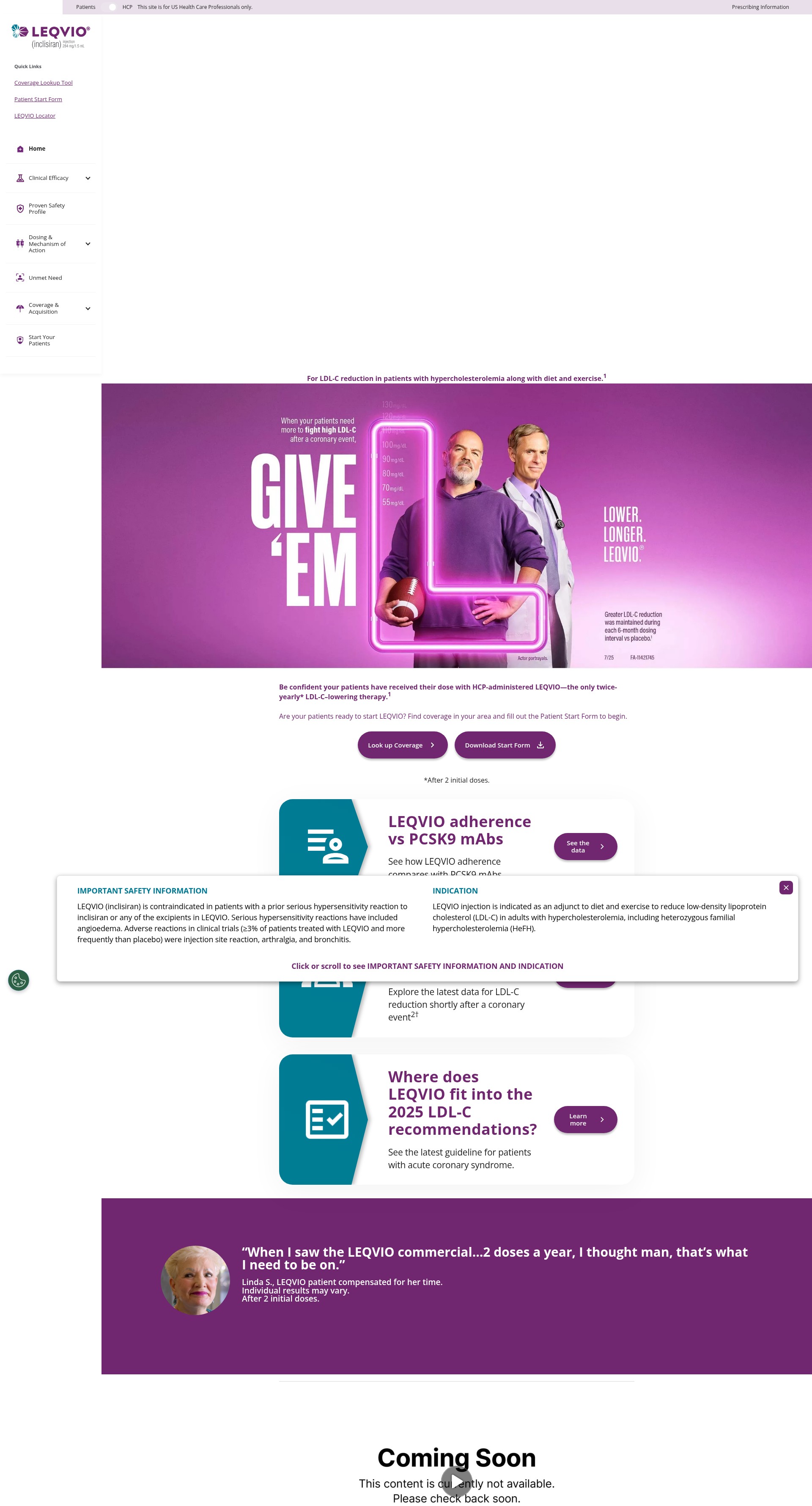 Screenshot of www.leqviohcp.com