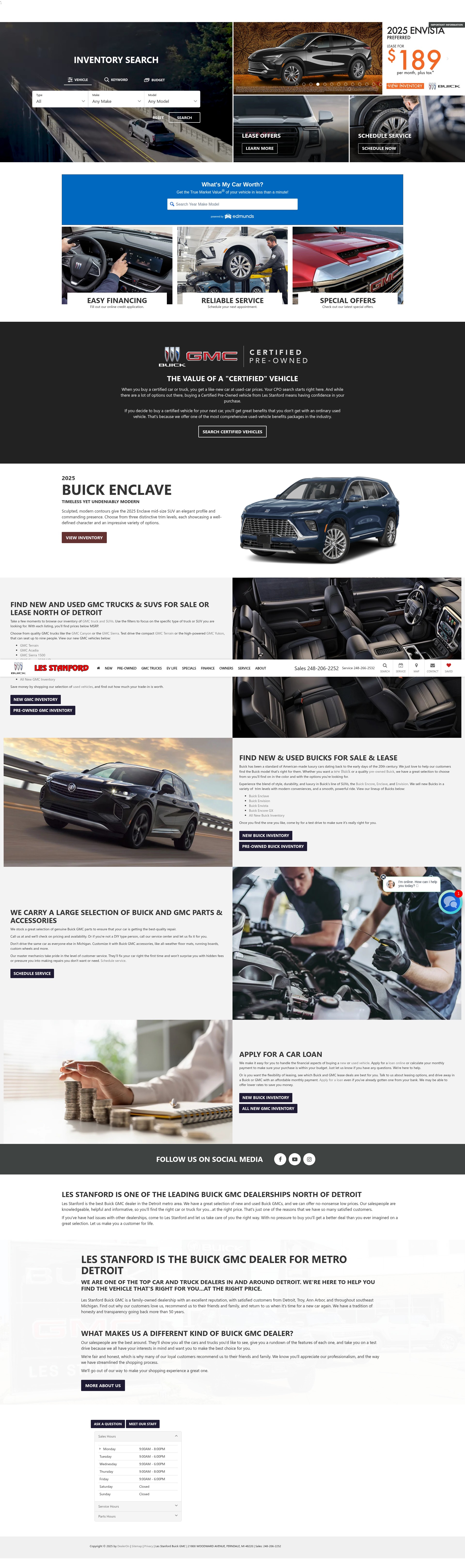 Screenshot of www.lesstanfordbuickgmc.com