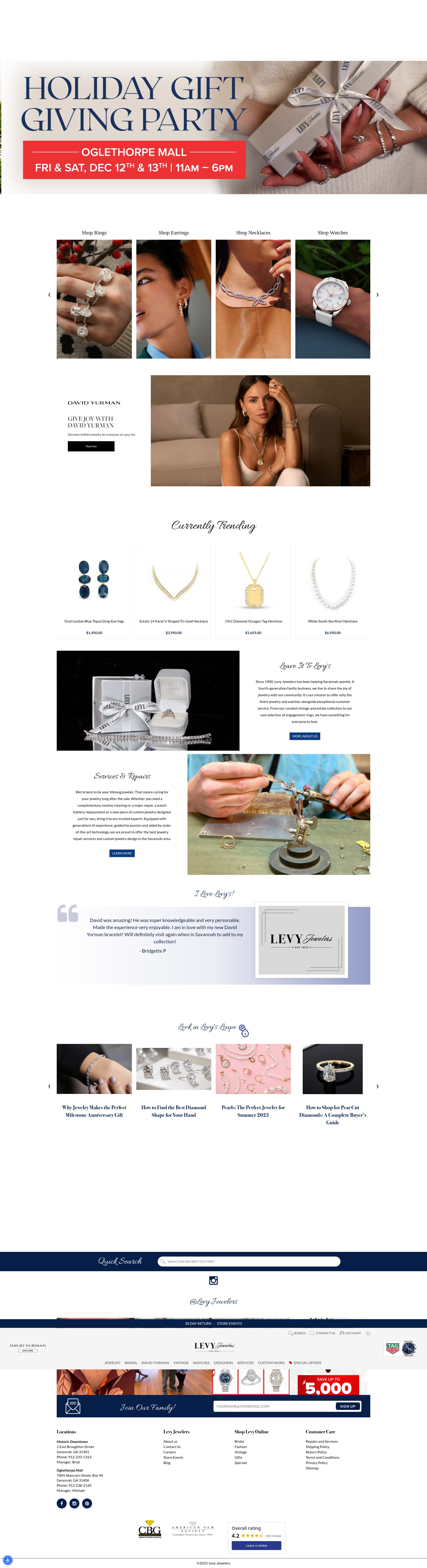 Screenshot of www.levyjewelers.com