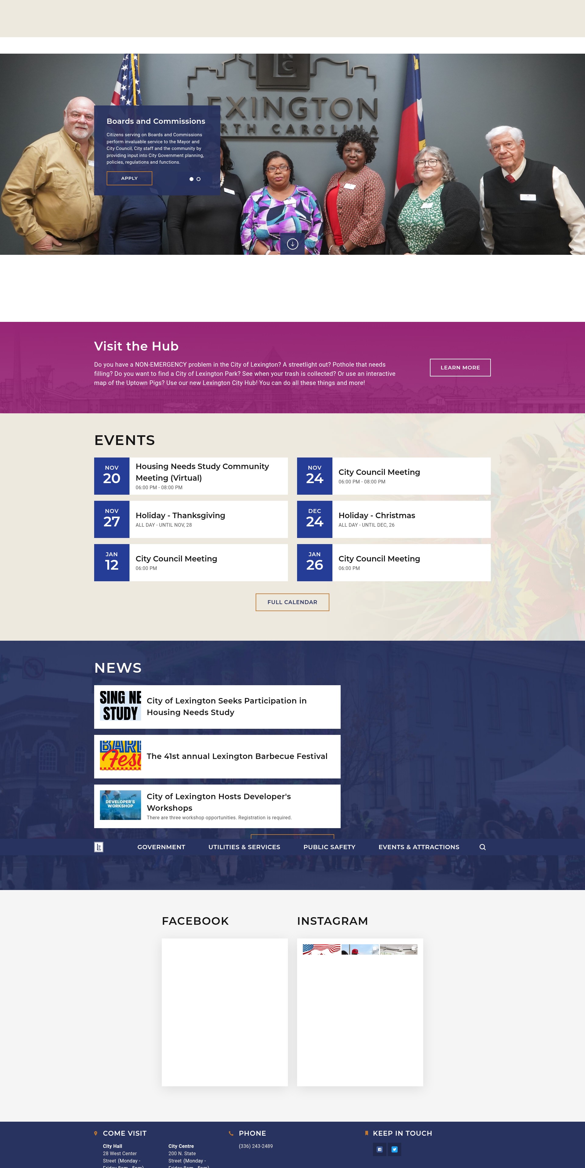 Screenshot of www.lexingtonnc.gov