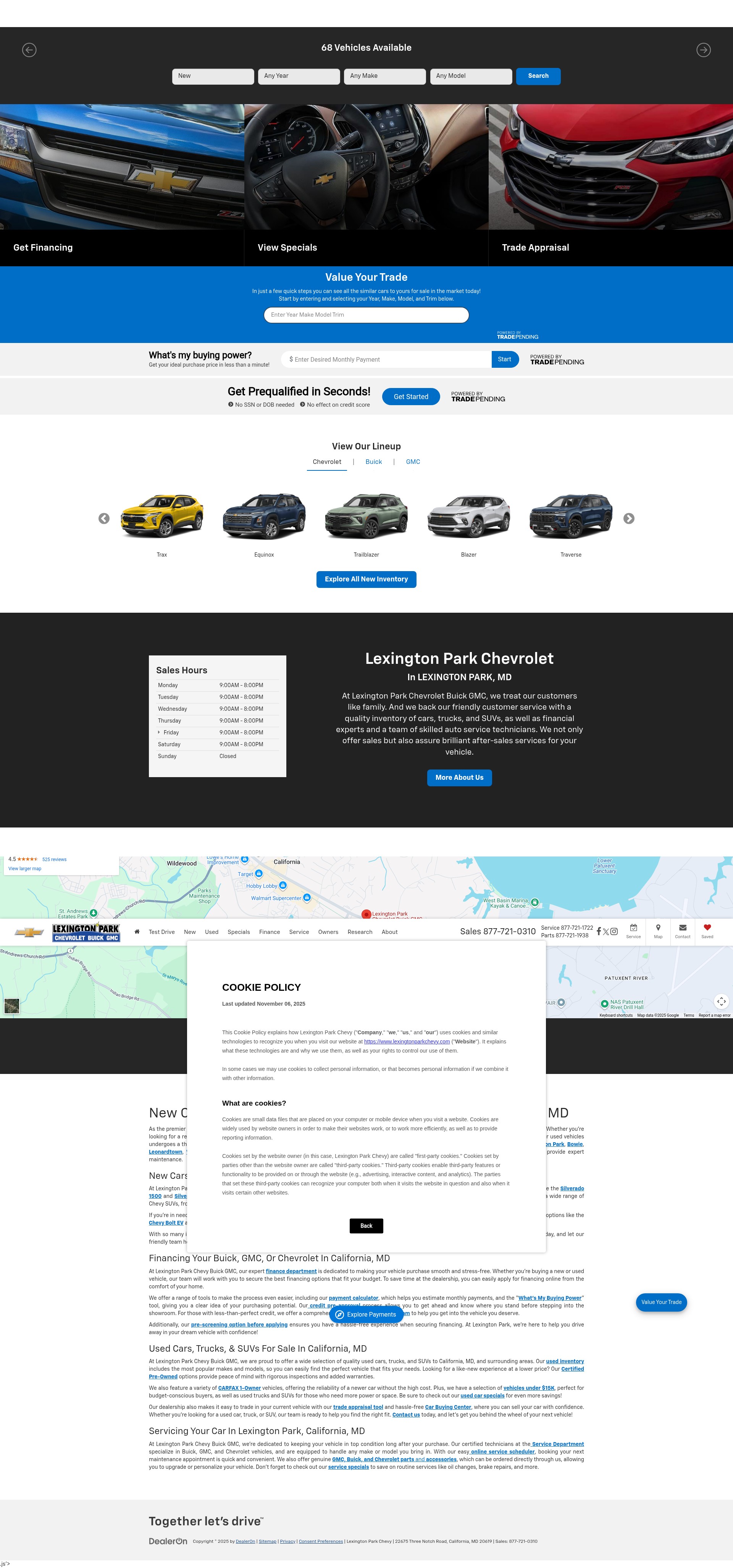 Screenshot of www.lexingtonparkchevy.com