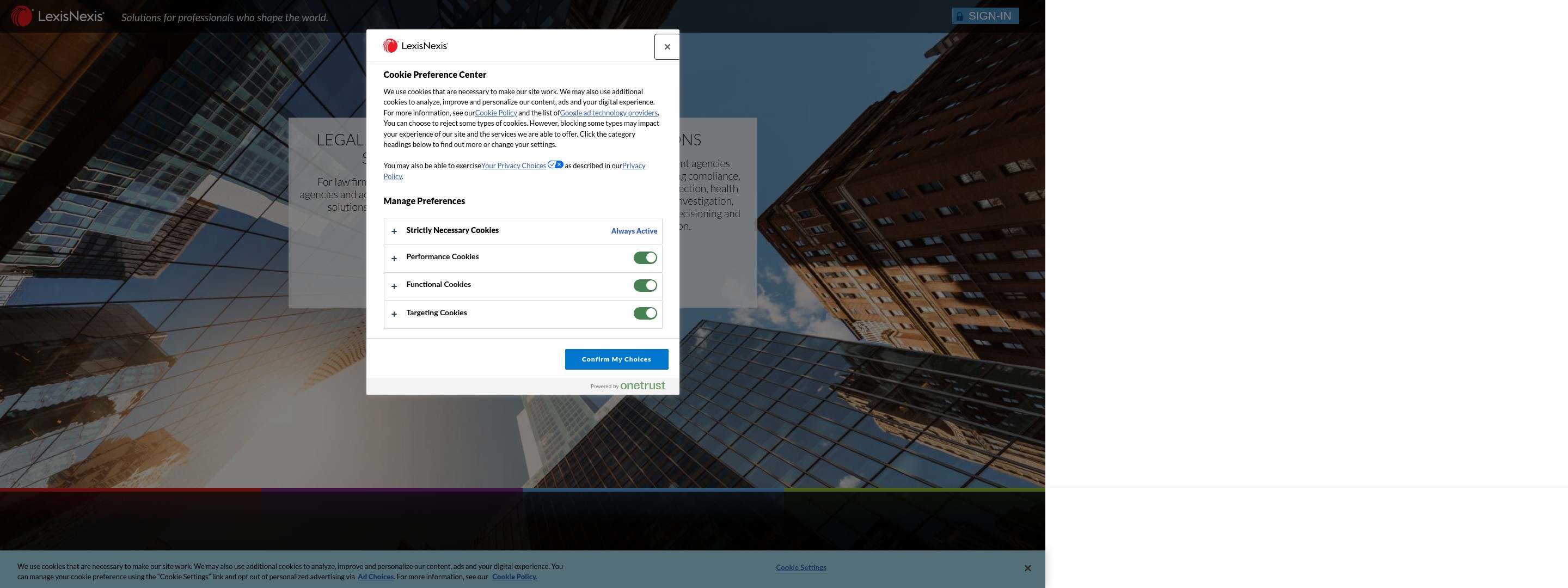 Screenshot of www.lexisnexis.com