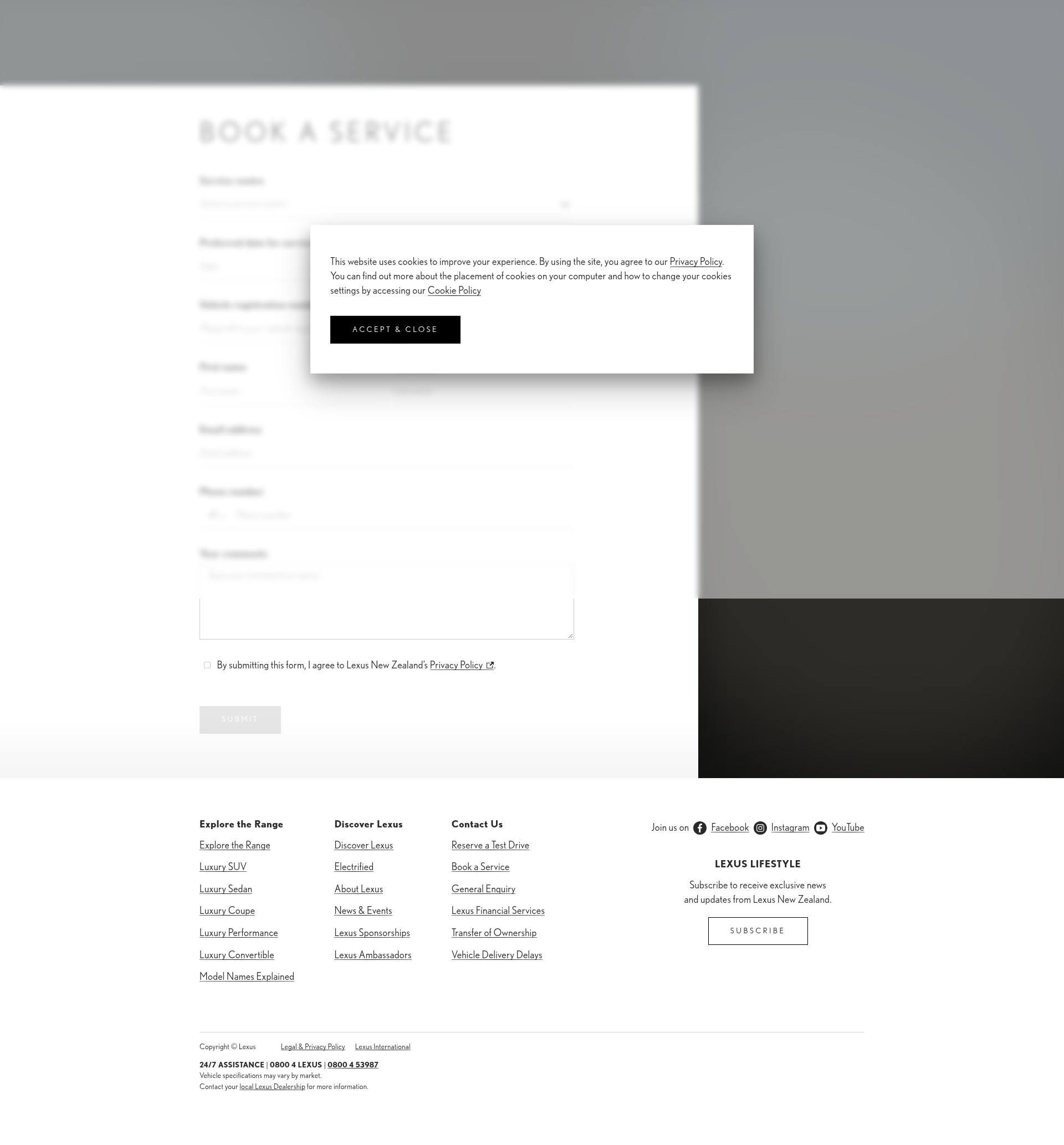 Screenshot of www.lexus.co.nz