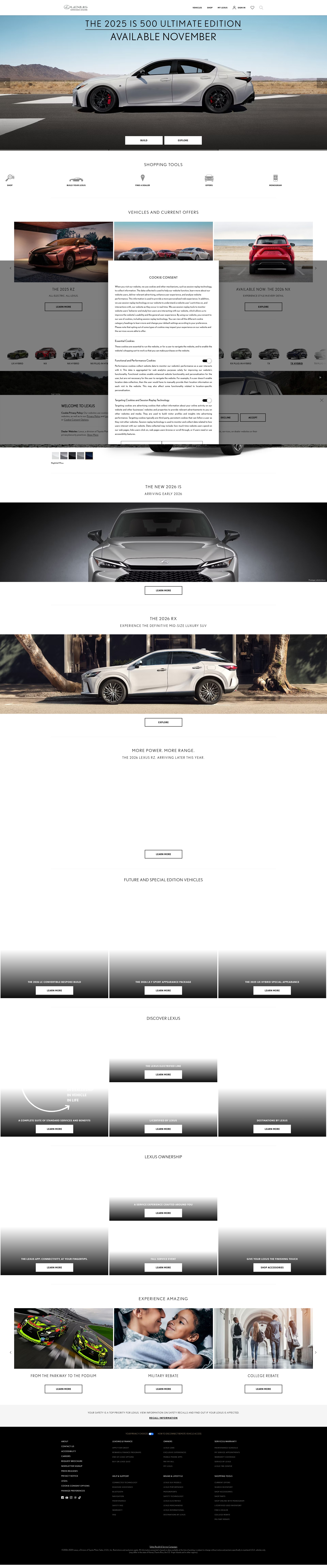 Screenshot of www.lexus.com