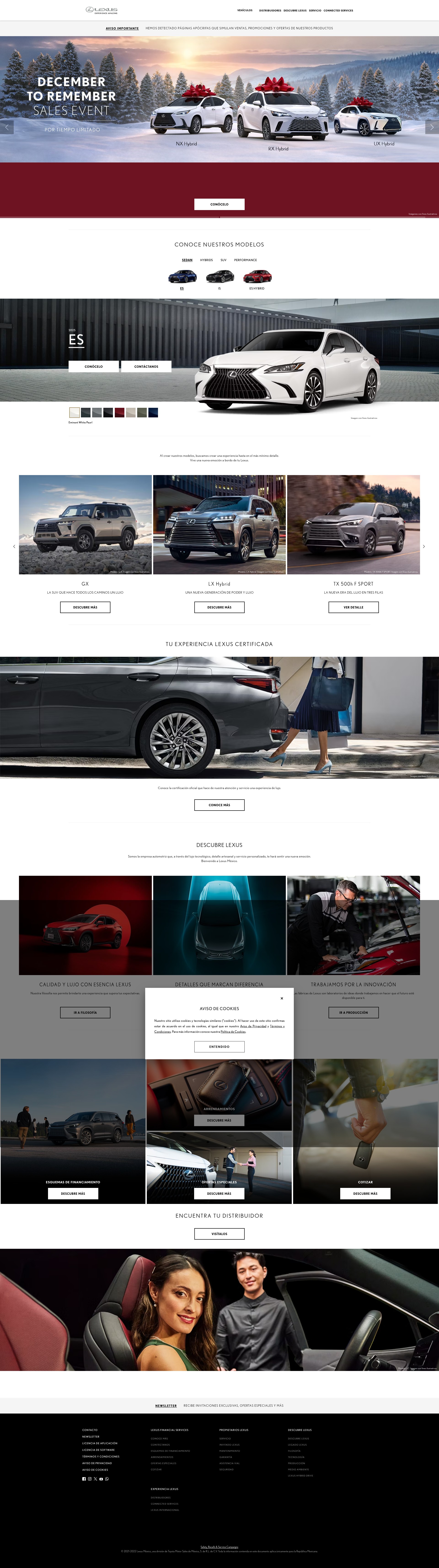 Screenshot of www.lexus.mx