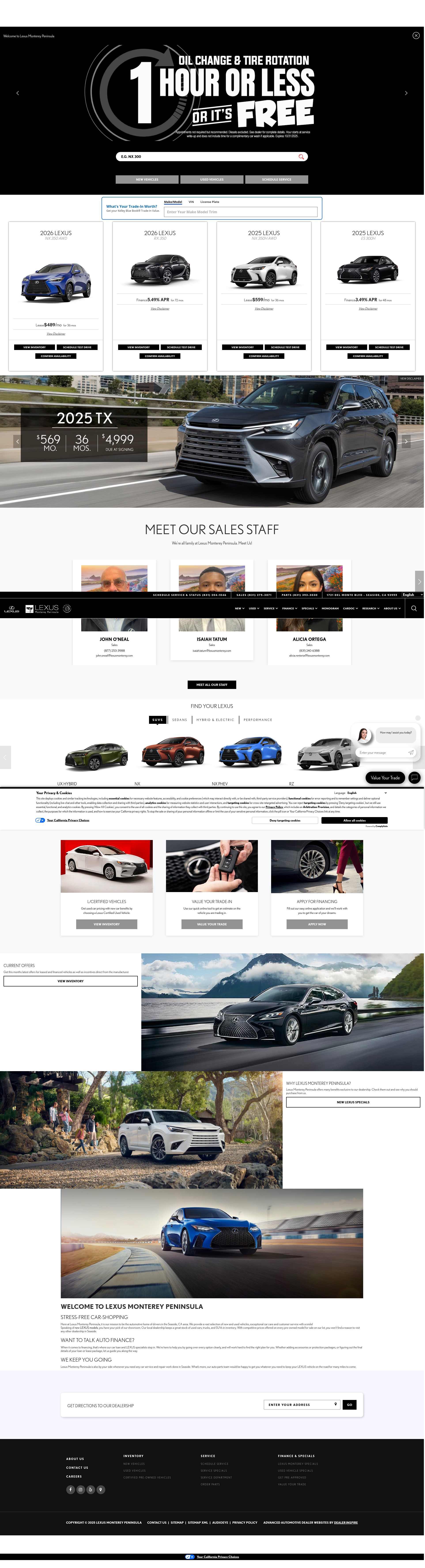 Screenshot of www.lexusmontereypeninsula.com