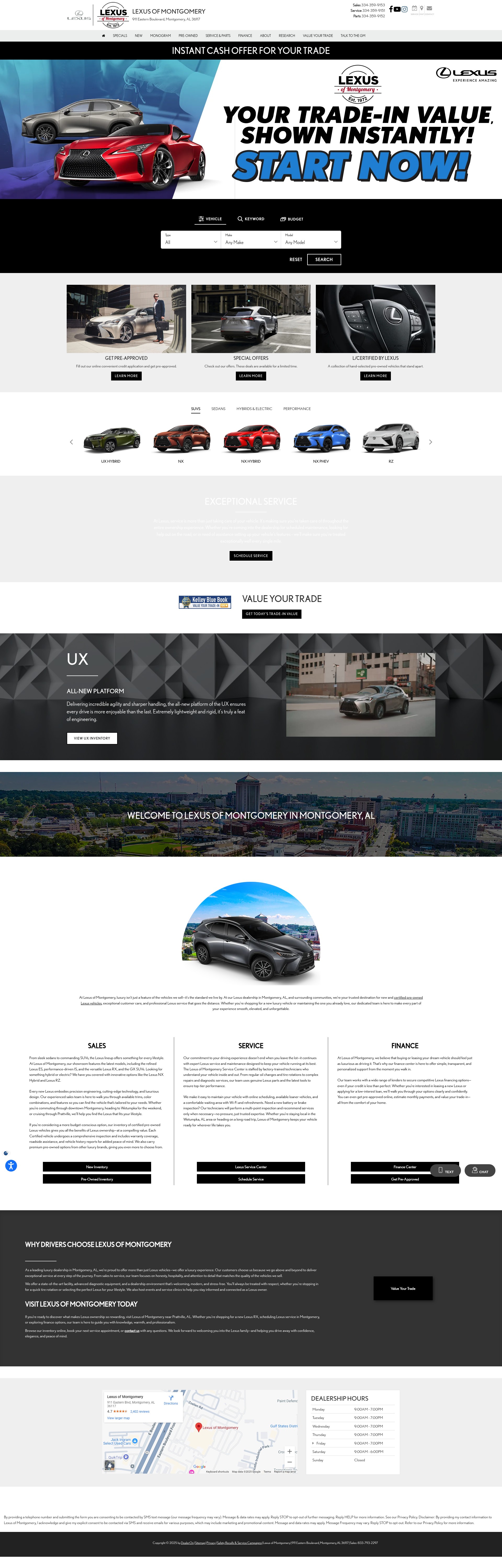 Screenshot of www.lexusmontgomery.com