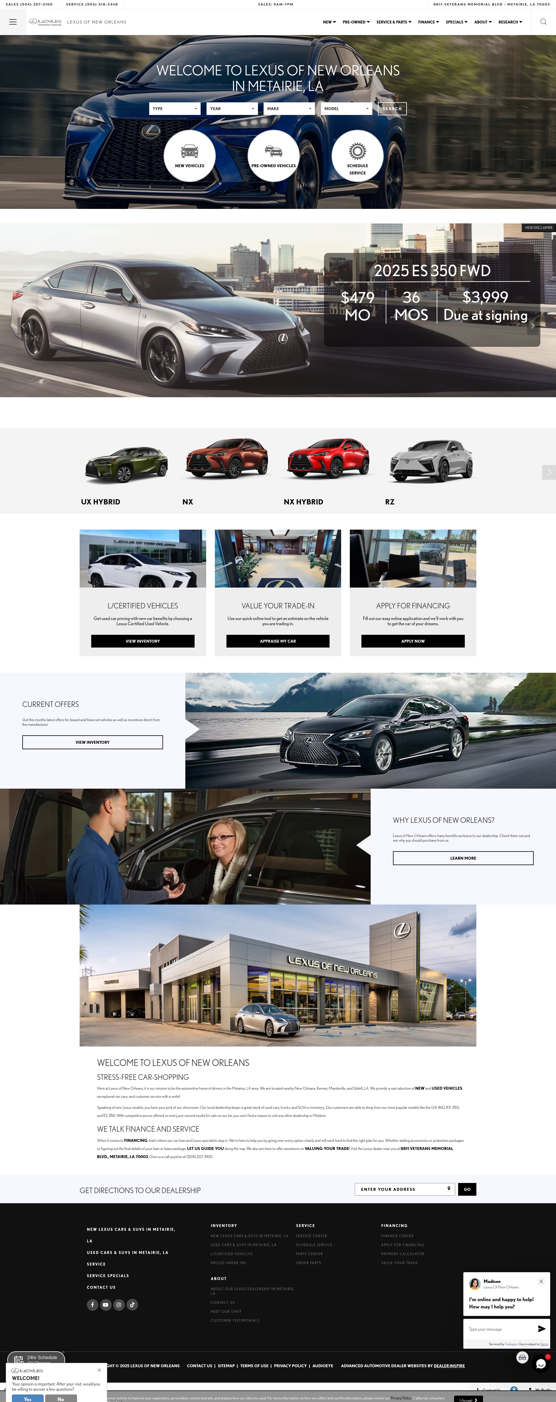 Screenshot of www.lexusneworleans.com