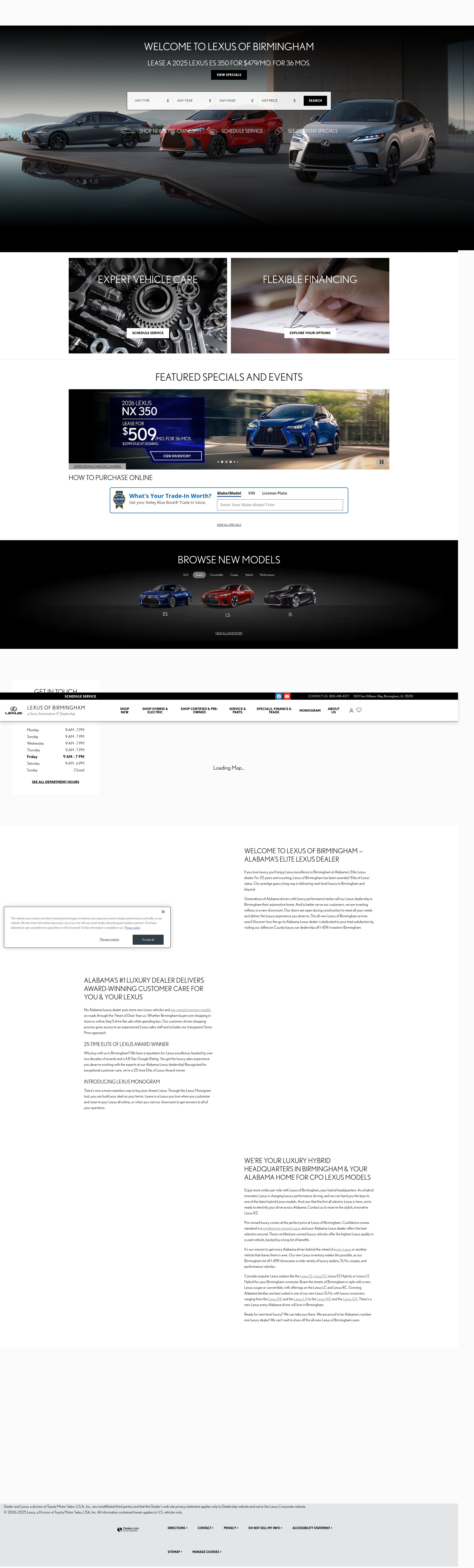 Screenshot of www.lexusofbirmingham.com