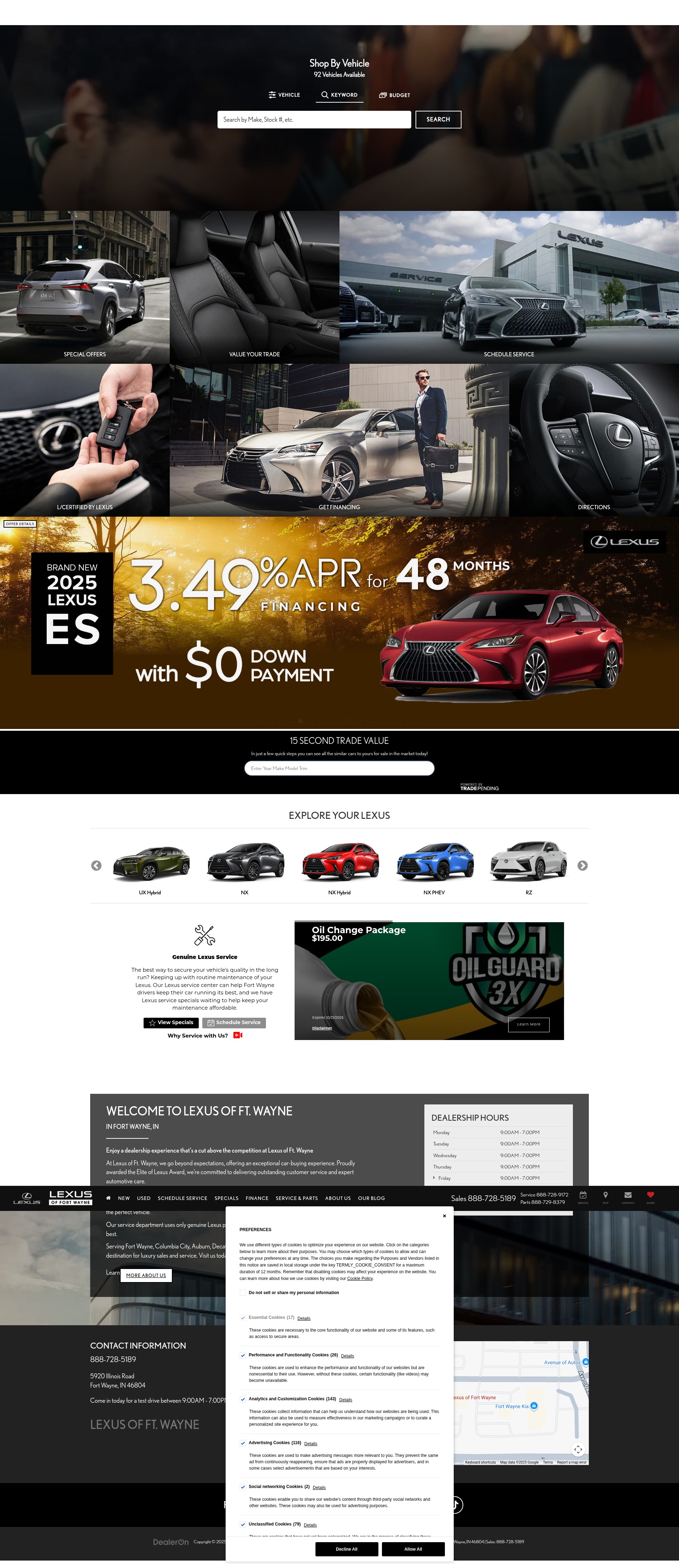 Screenshot of www.lexusofftwayne.com