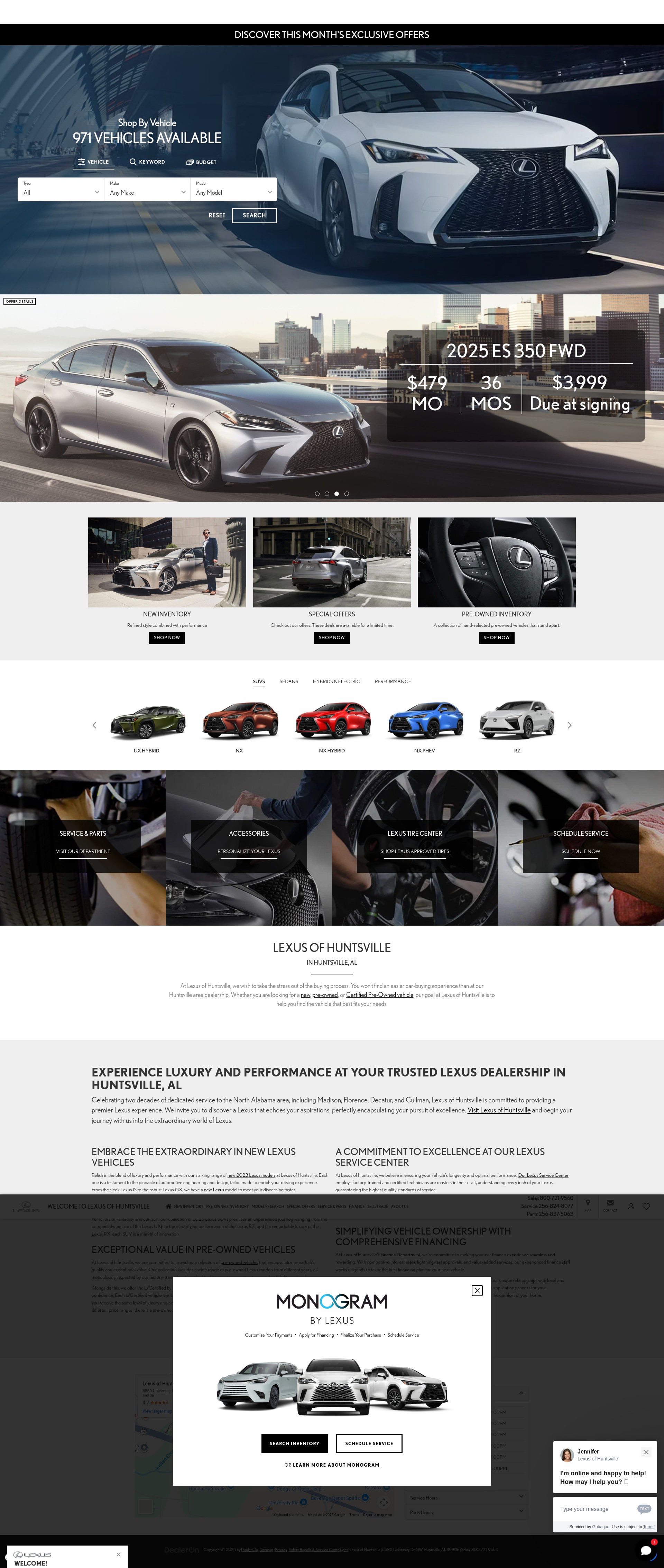 Screenshot of www.lexusofhuntsville.com