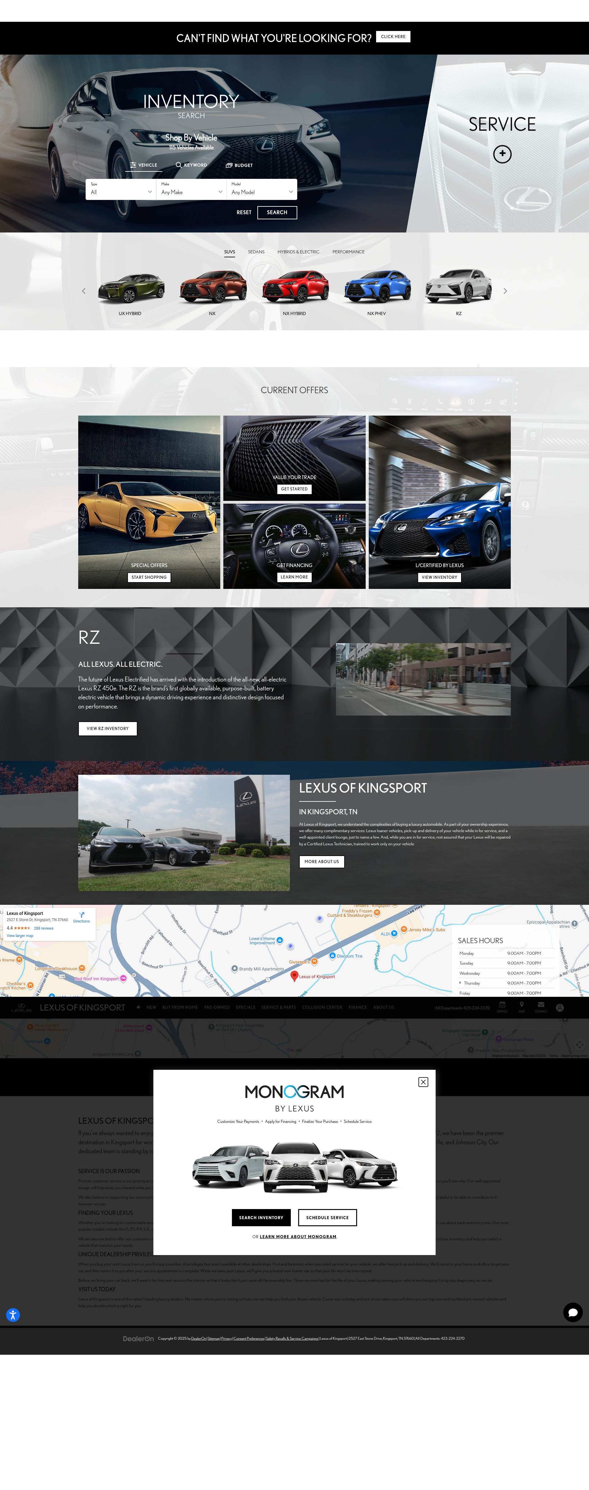 Screenshot of www.lexusofkingsport.com