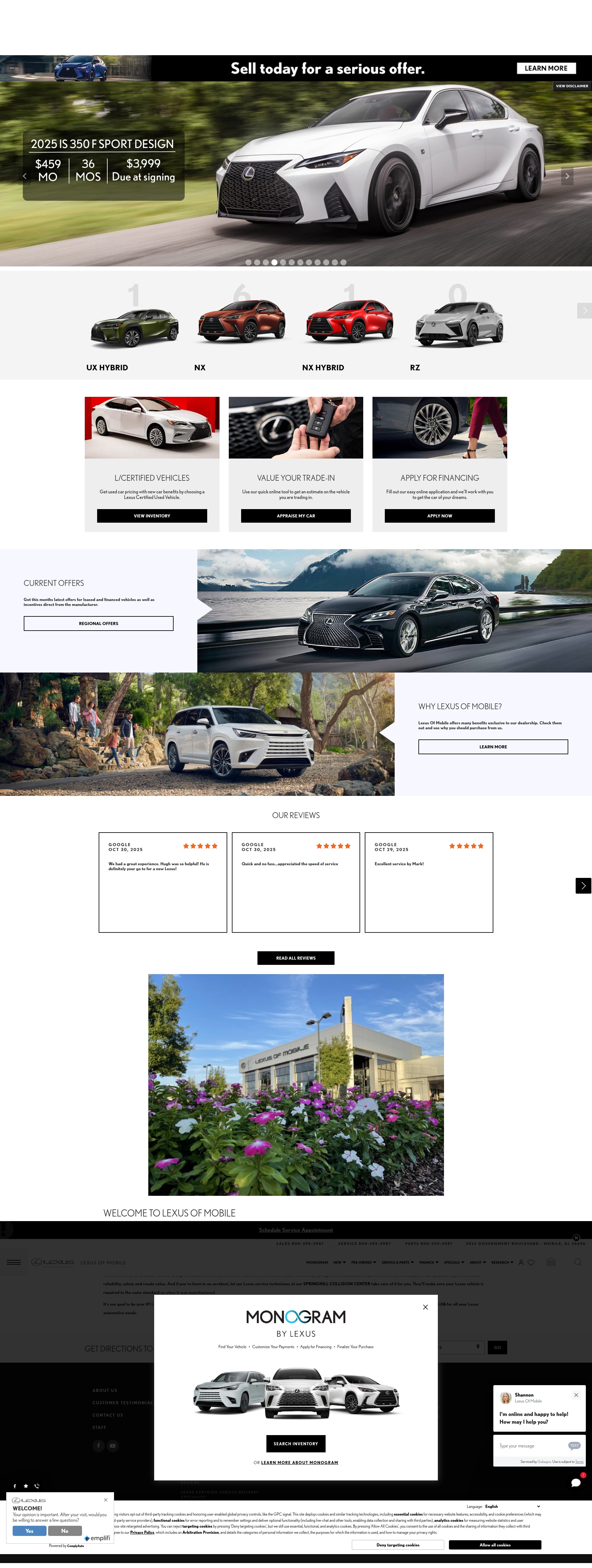 Screenshot of www.lexusofmobile.com