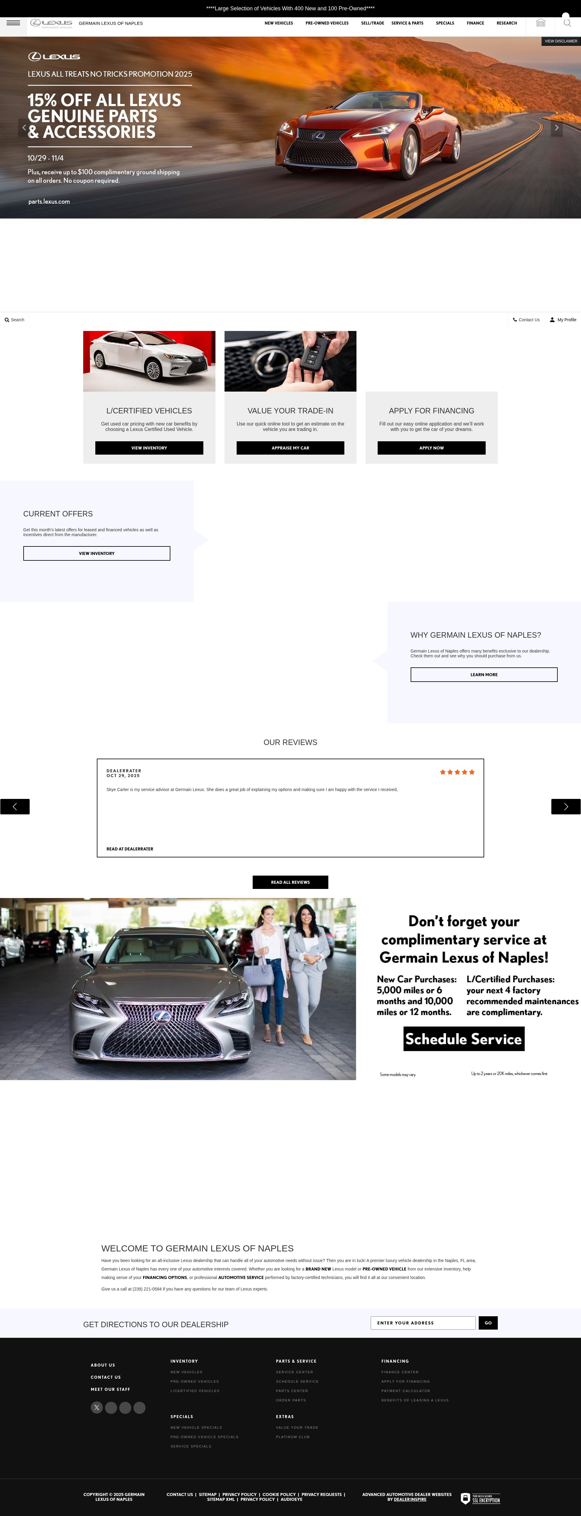 Screenshot of www.lexusofnaples.com