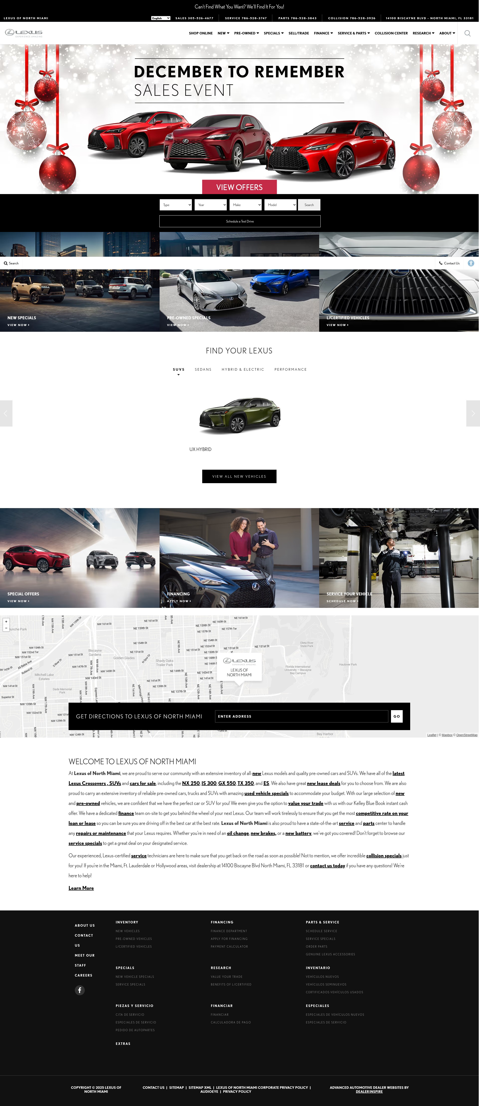 Screenshot of www.lexusofnorthmiami.com
