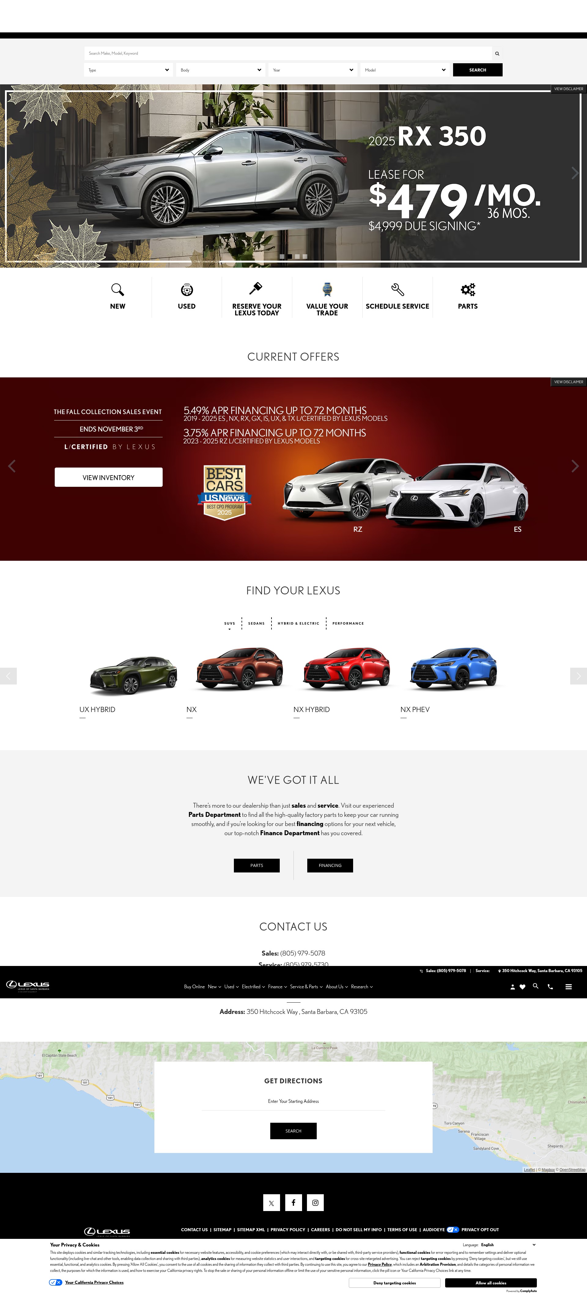 Screenshot of www.lexusofsantabarbara.com